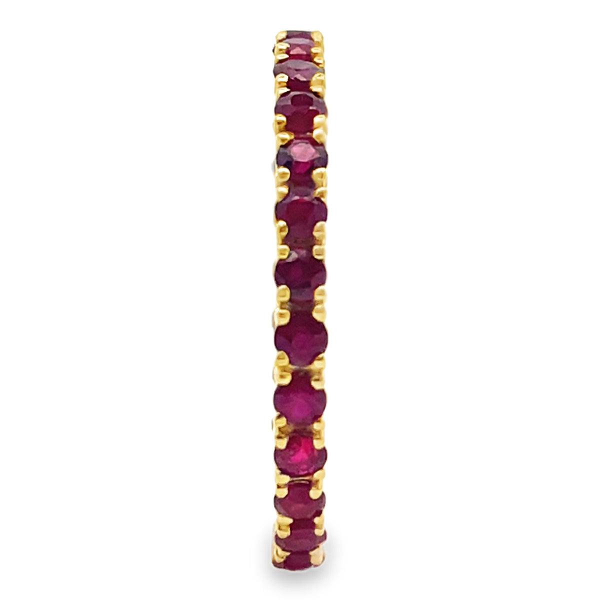 1.09 Carat Ruby 18K Yellow Gold Eternity Band
