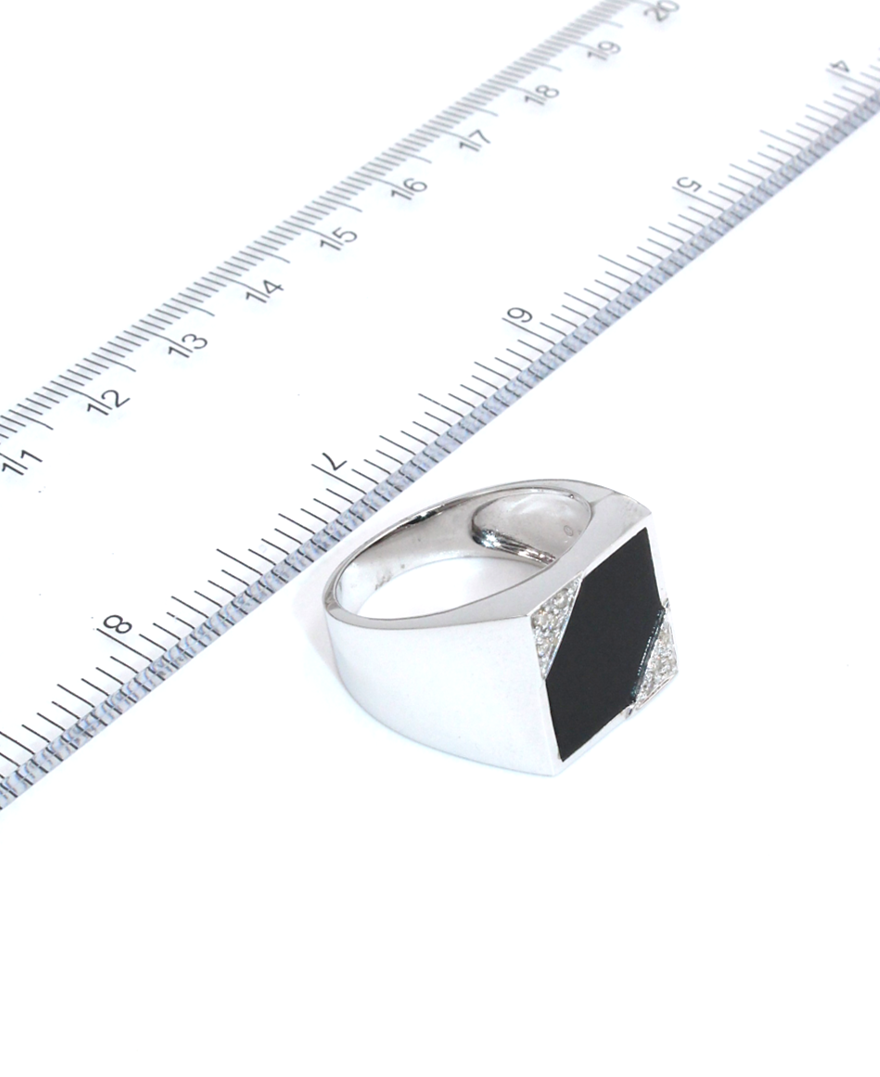 Men's Onyx Ring with Diamonds