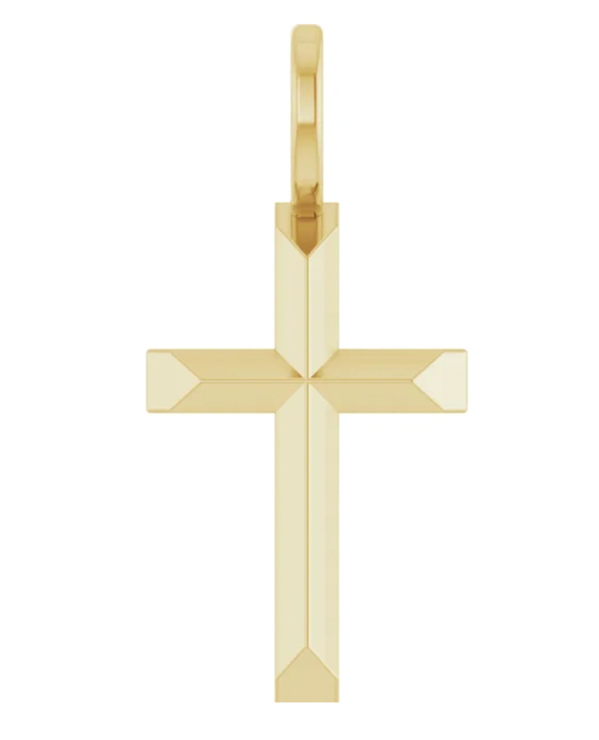 Sterling Silver and 18K Yellow Gold-Plated Knife-Edge Cross Charm