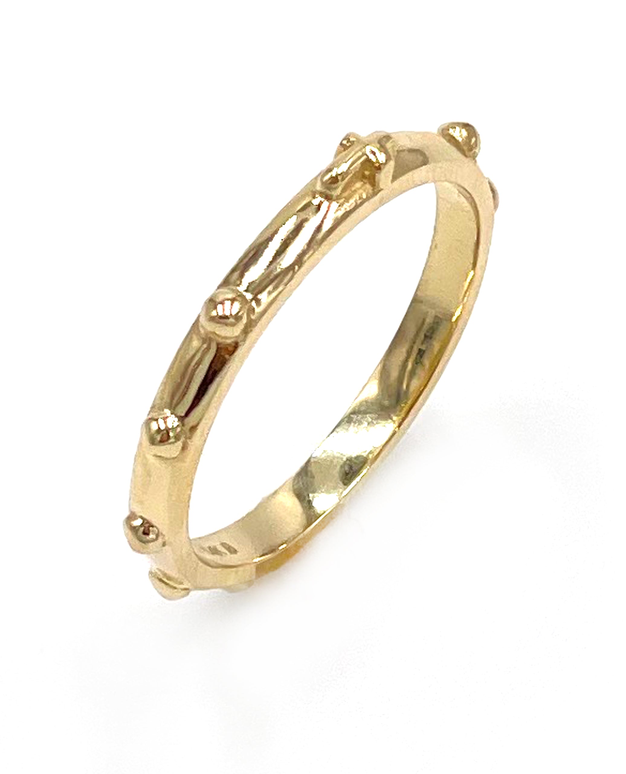 14K Yellow Gold Rosary Ring