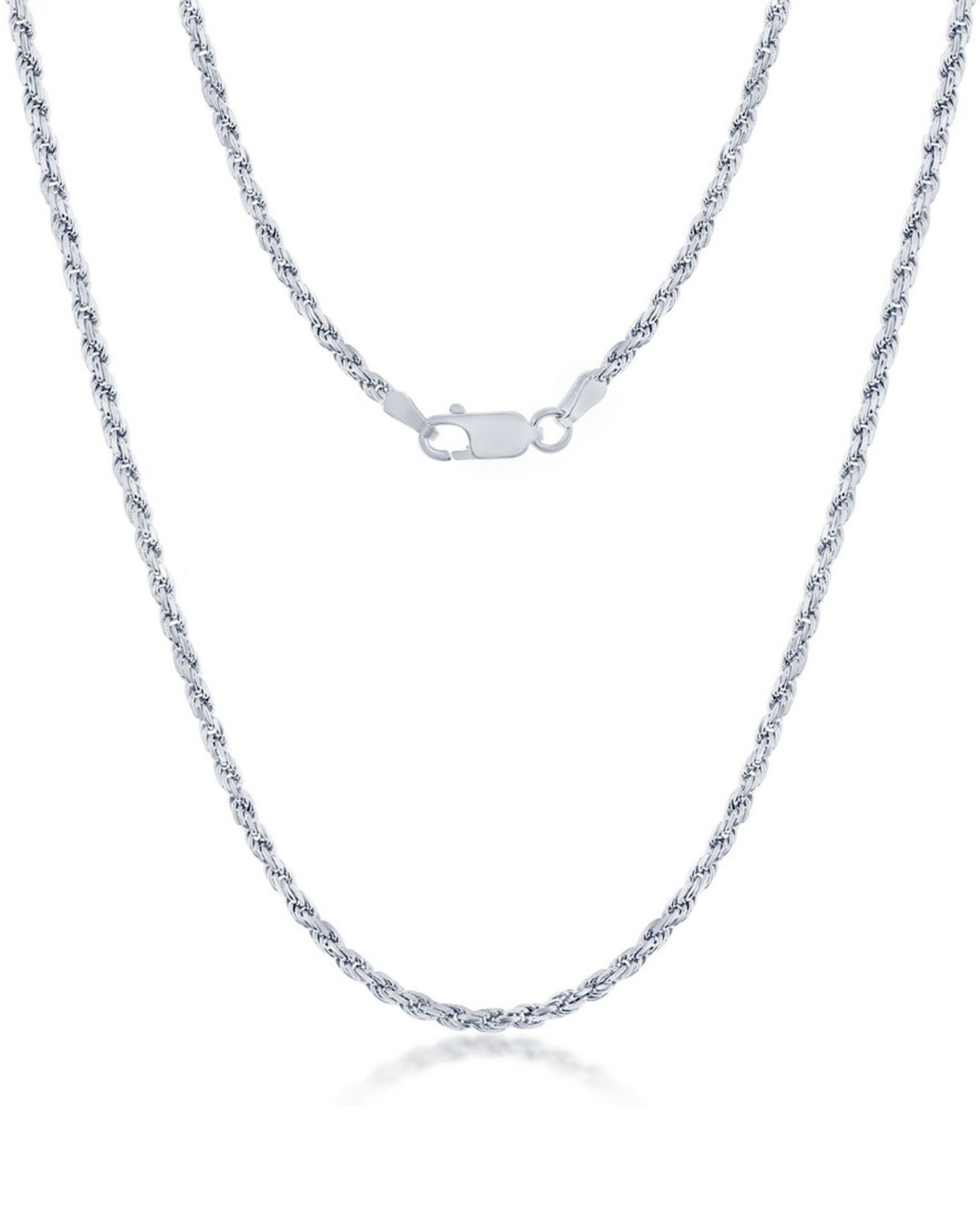 Sterling Silver 2.3mm Rope Chain- 22 inches