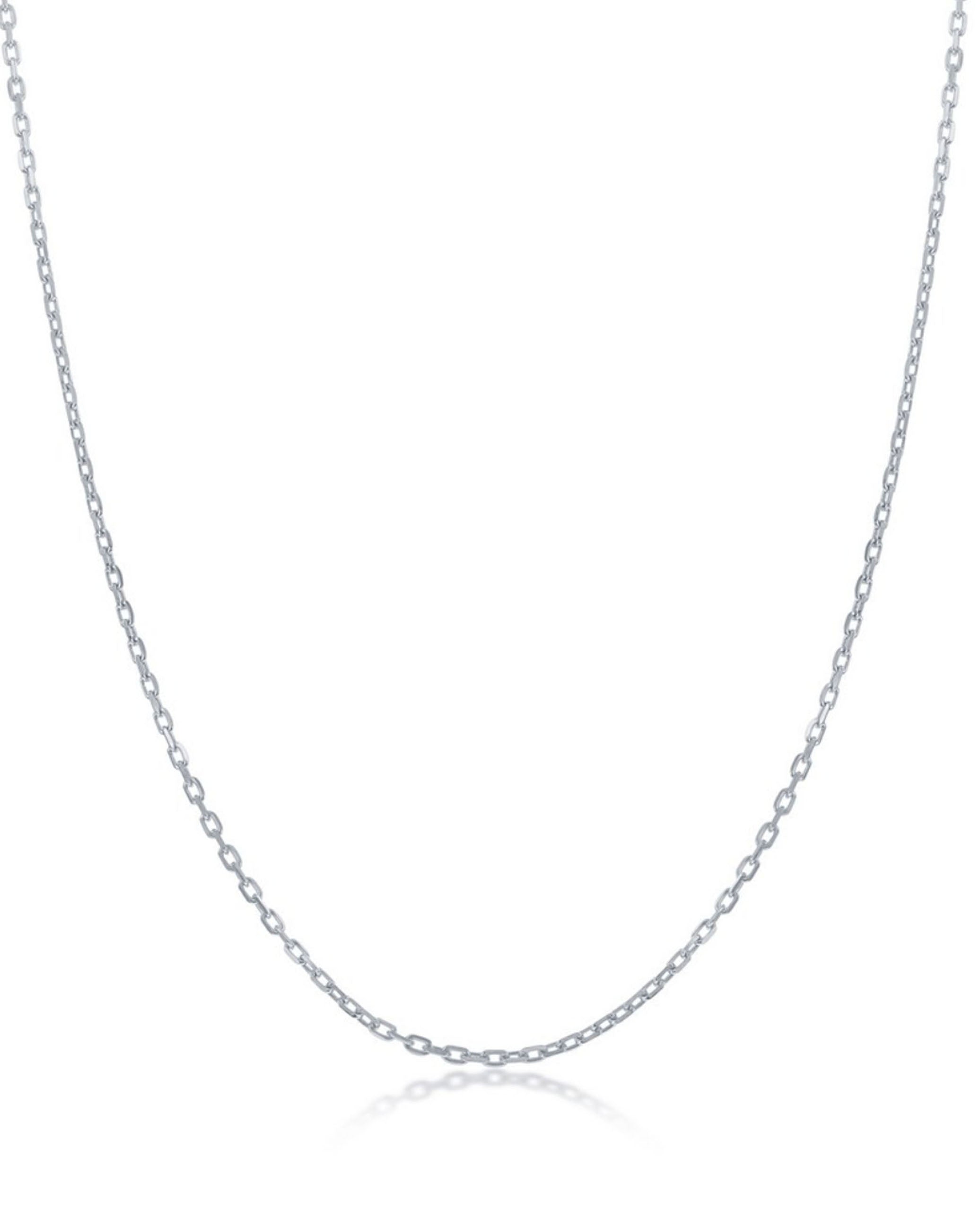 Sterling Silver 1.99mm Diamond-Cut Cable Chain