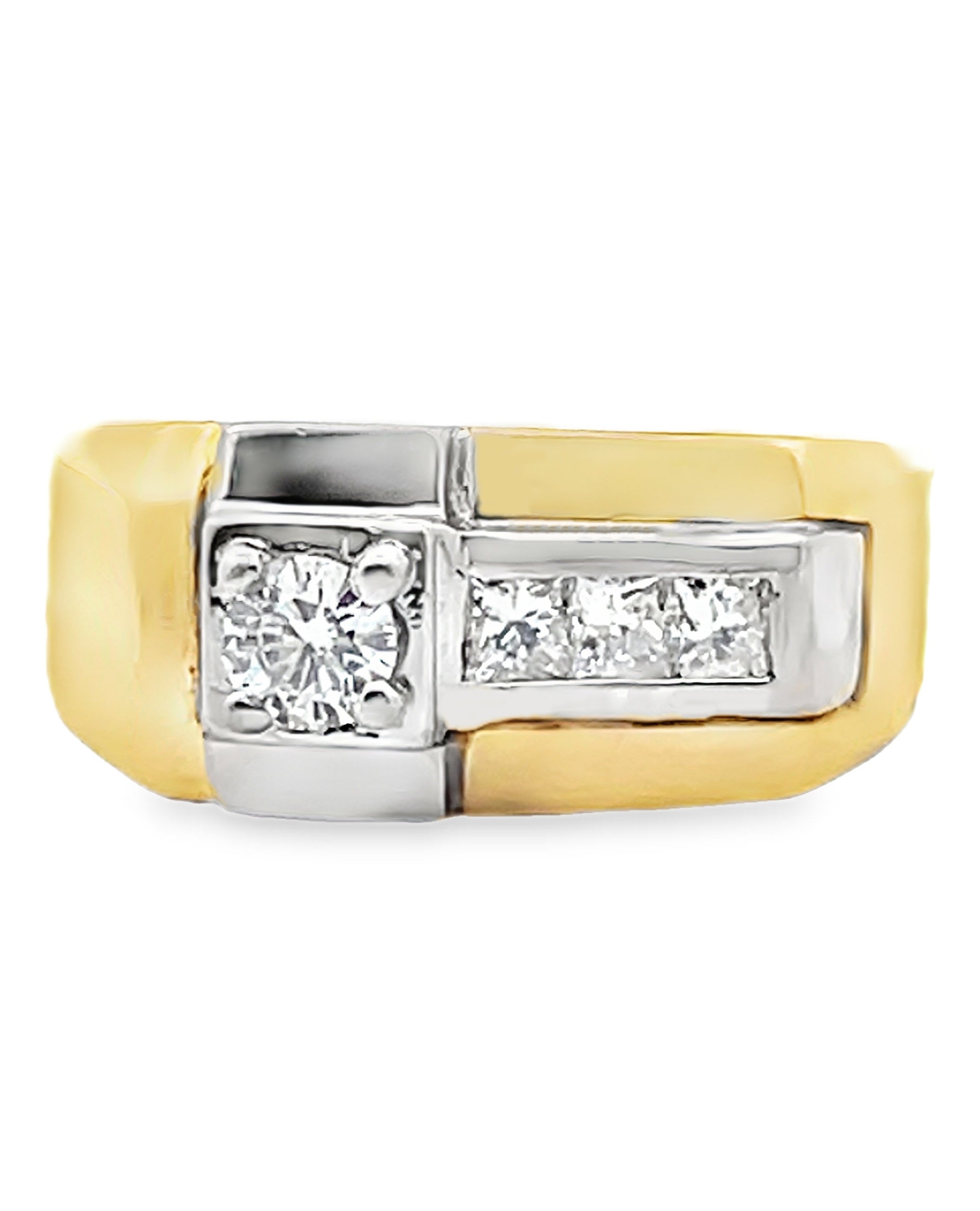 Pre-Owned 14K Two Tone Gold Men's Diamond Ring