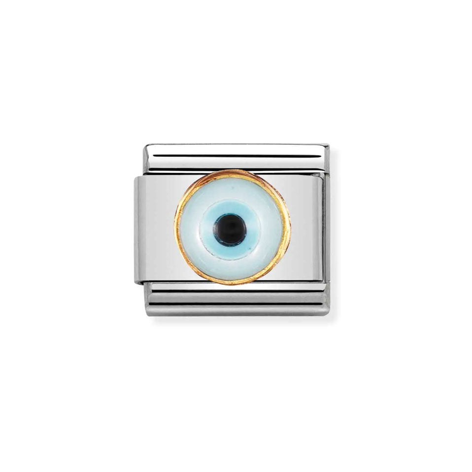 Nomination Composable 030506/18 Evil Eye Greek Eye with 18K gold