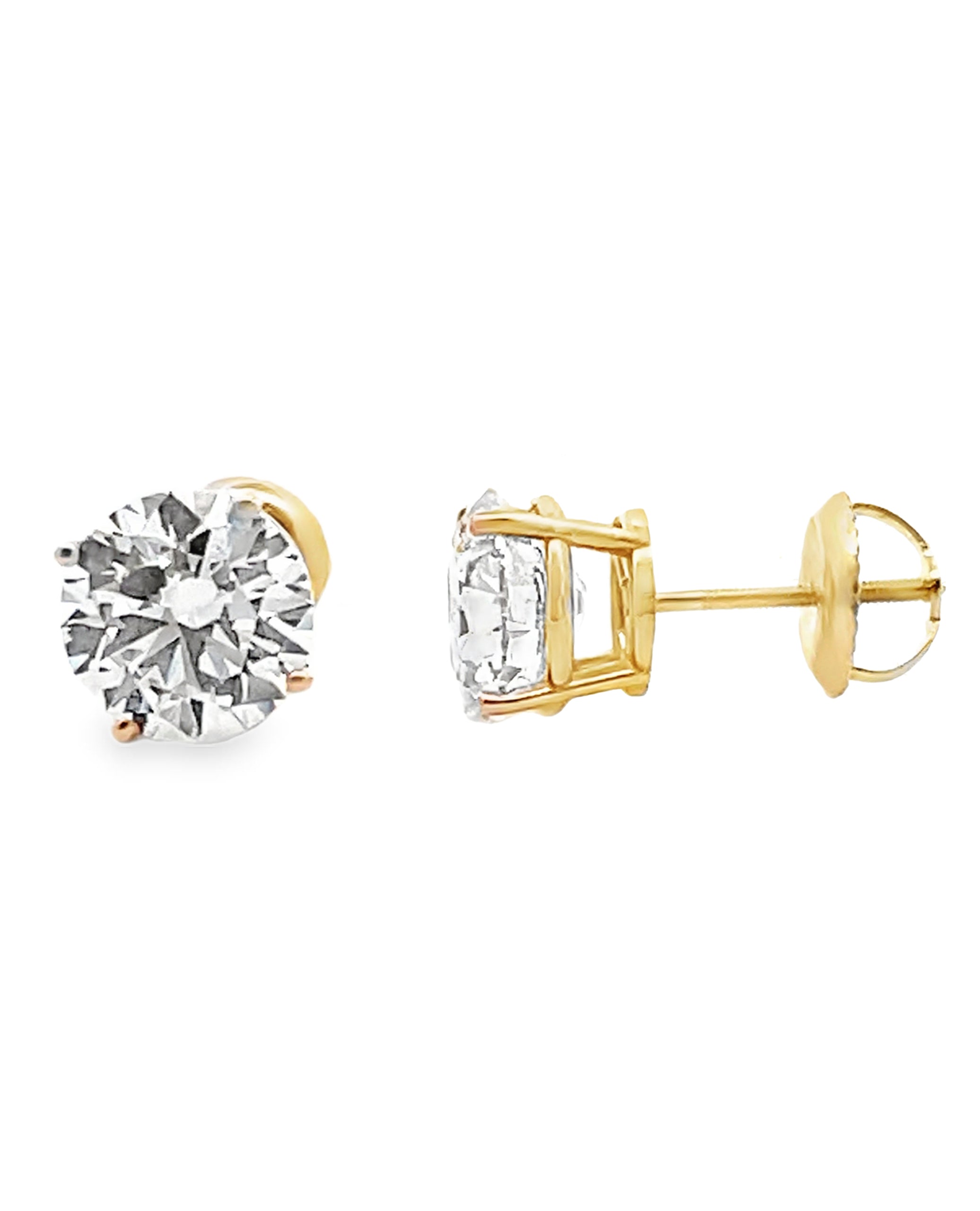 14K Yellow Gold Lab Grown Diamond Stud Earrings