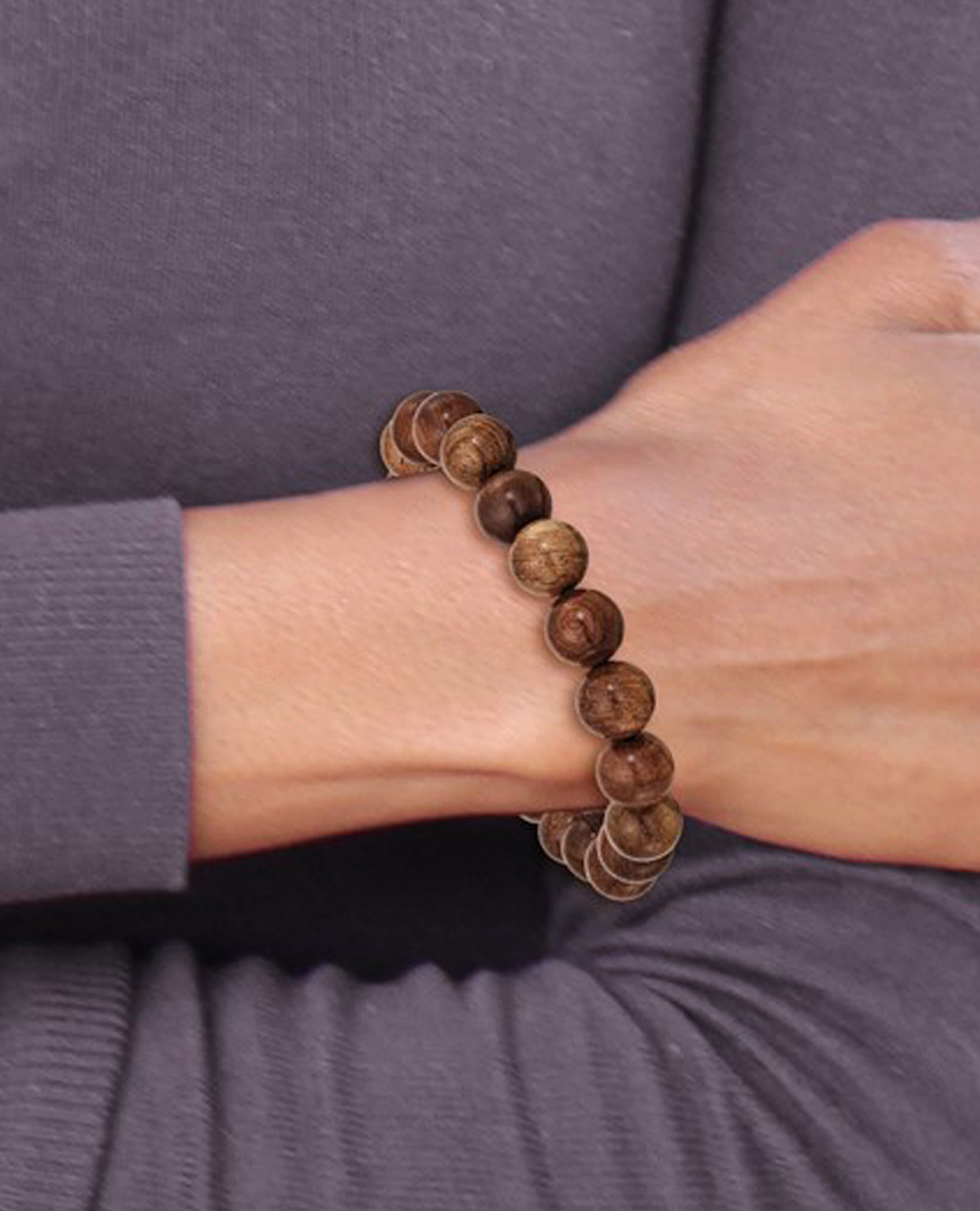 Stretch Bead Burma Padauk Wood Bracelet