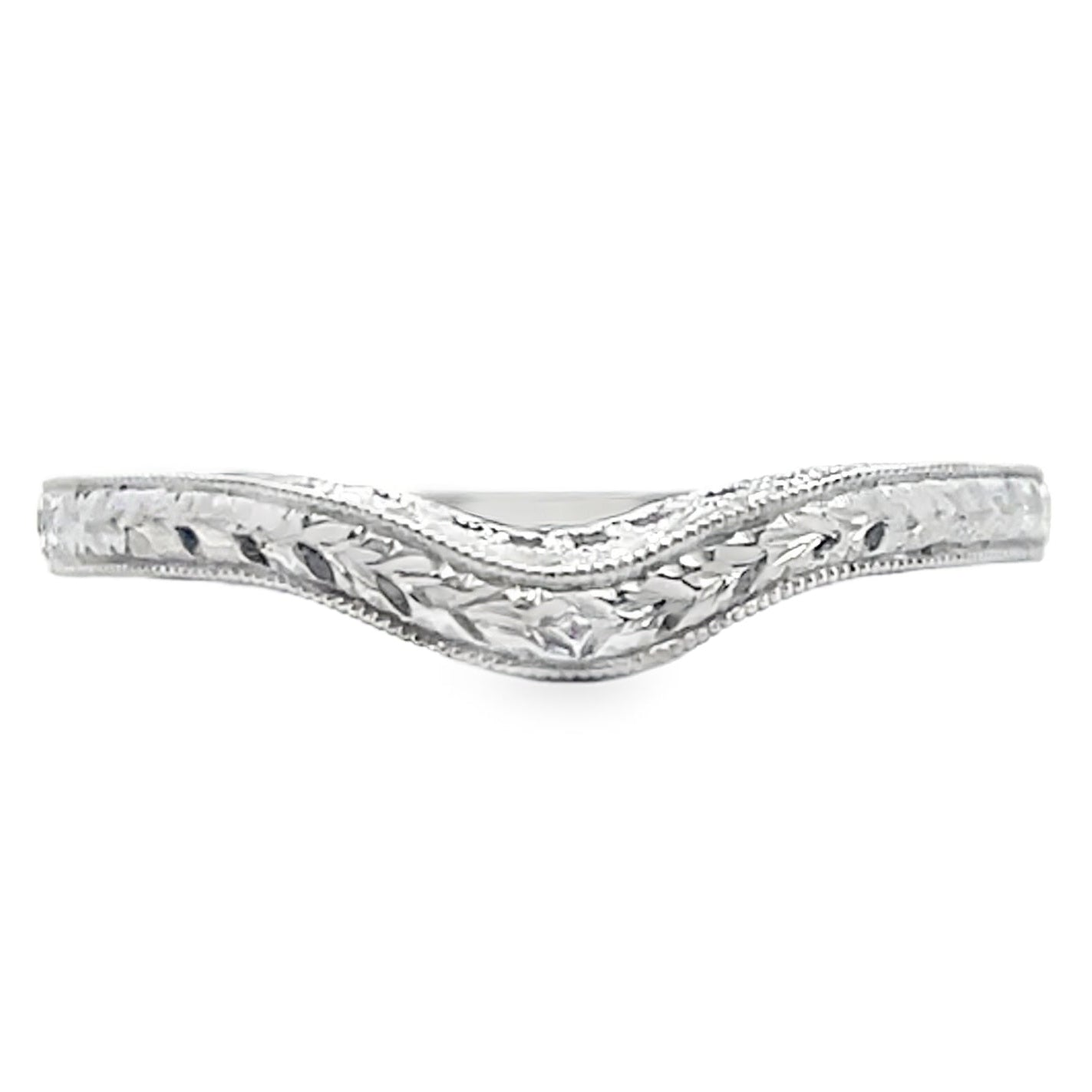 Kirk Kara SS6454B-BS Diamond Wedding Band with Hand Carving