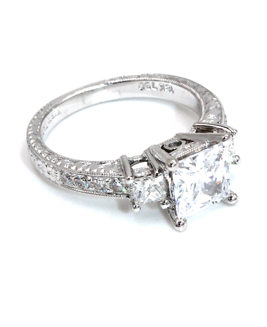 Kirk Kara SS6809D-R 18K White Gold Isabella Engagement Ring