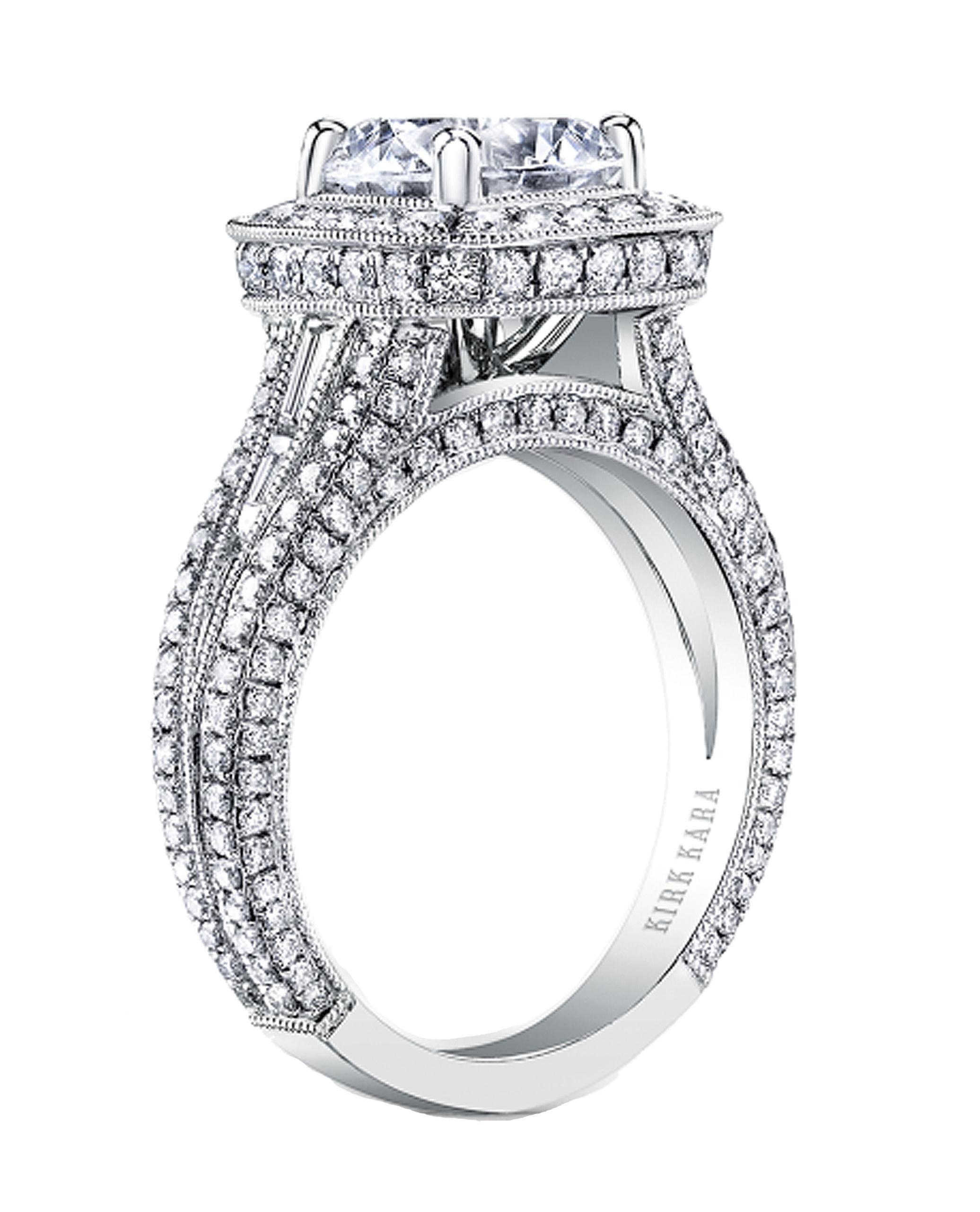 Kirk Kara SS6933TC-R Carmella 18K White Gold Diamond Engagement Ring