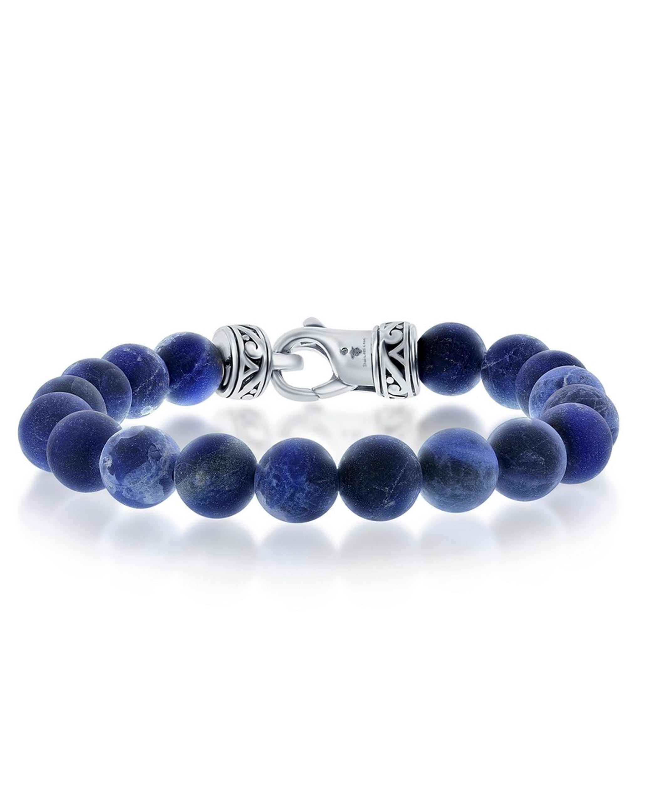 Stainless Steel and Sodalite Bead Bracelet - 10mm