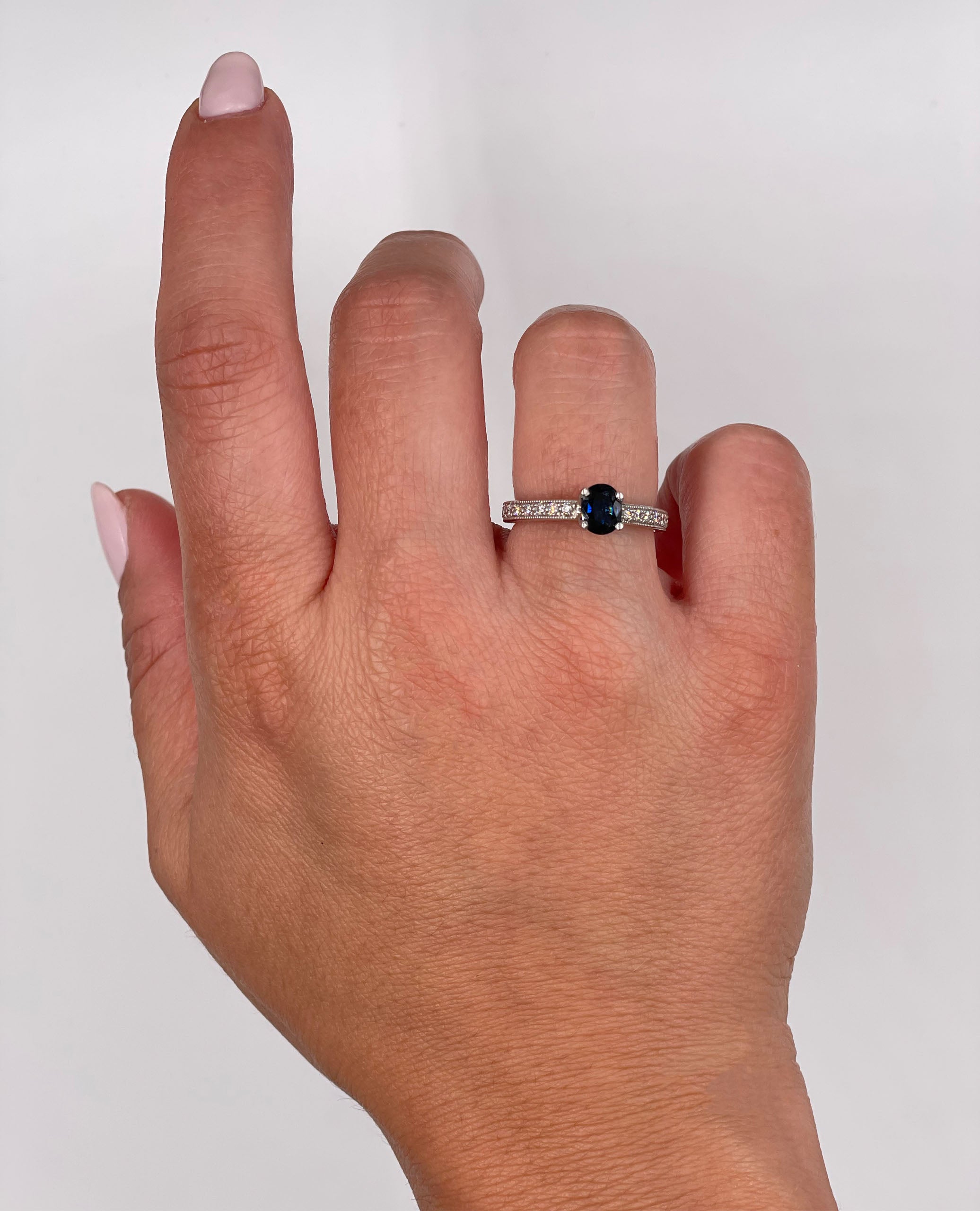 Platinum Scott Kay Sapphire & Diamond Ring