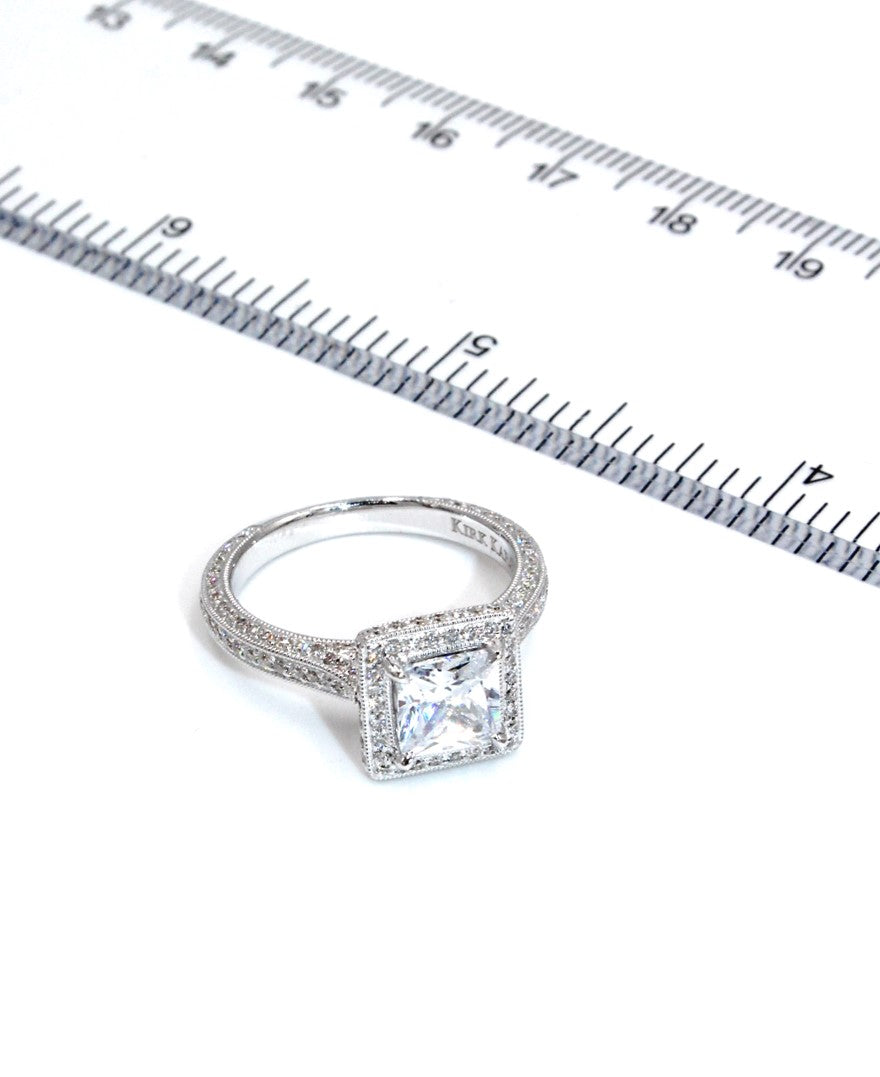 Kirk Kara SS6862-R Carmella 18K White Gold Engagement Ring