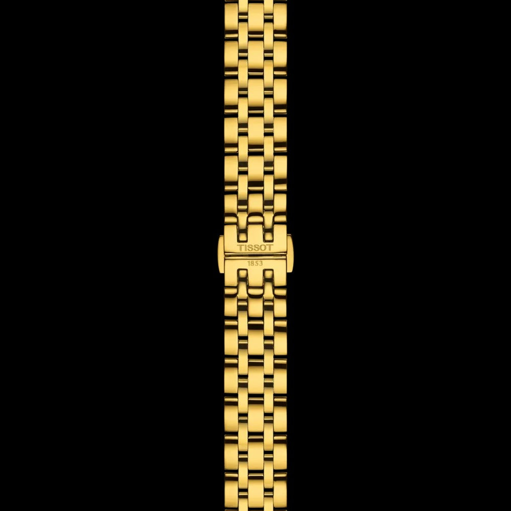 Tissot T129.210.33.263.00 Classic Dream 28mm Gold Color Watch with Black Roman Numerals and Gold Color Dial