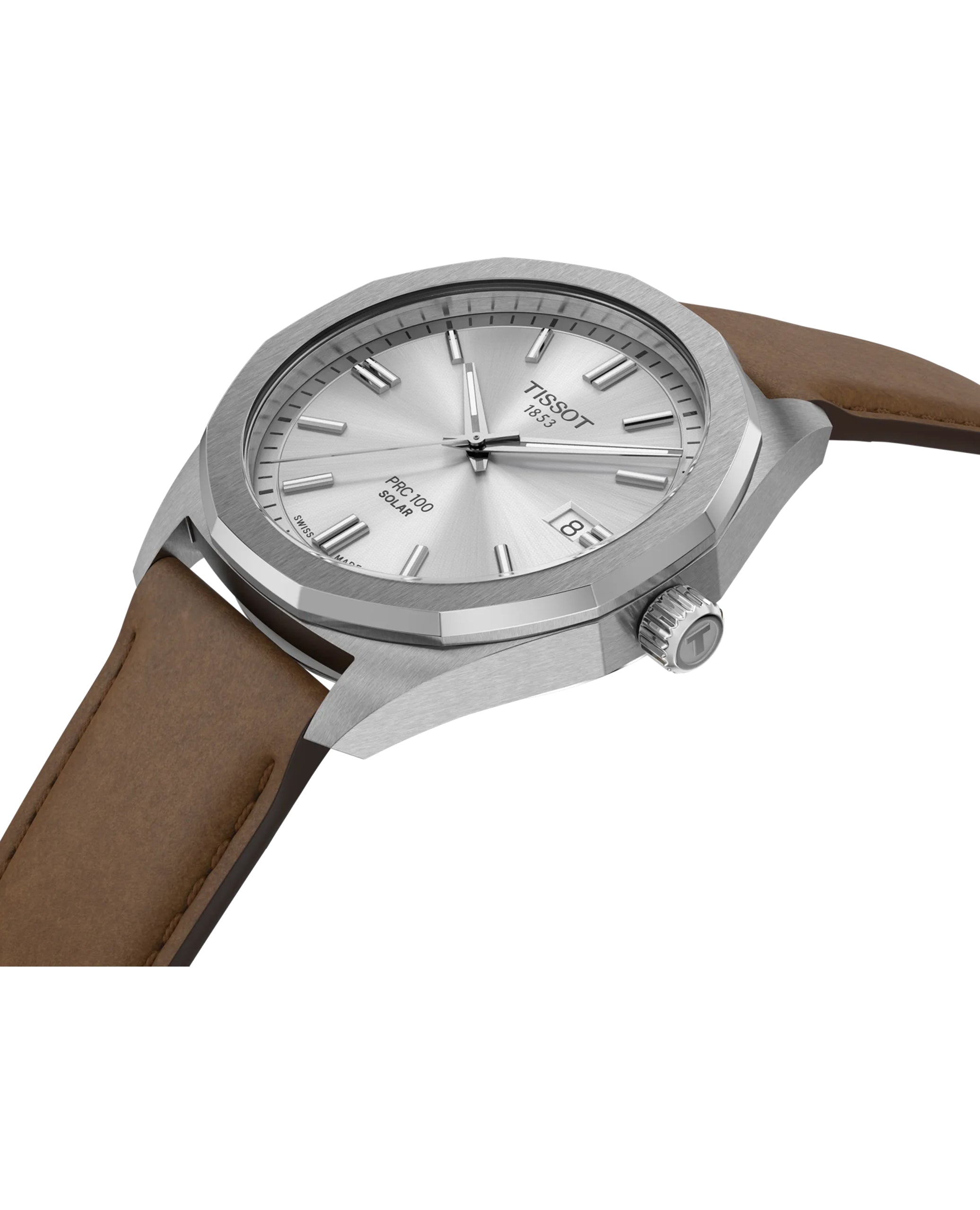 Tissot T151.422.16.031.00 PRC 100 Solar 39mm Watch with Leather Strap