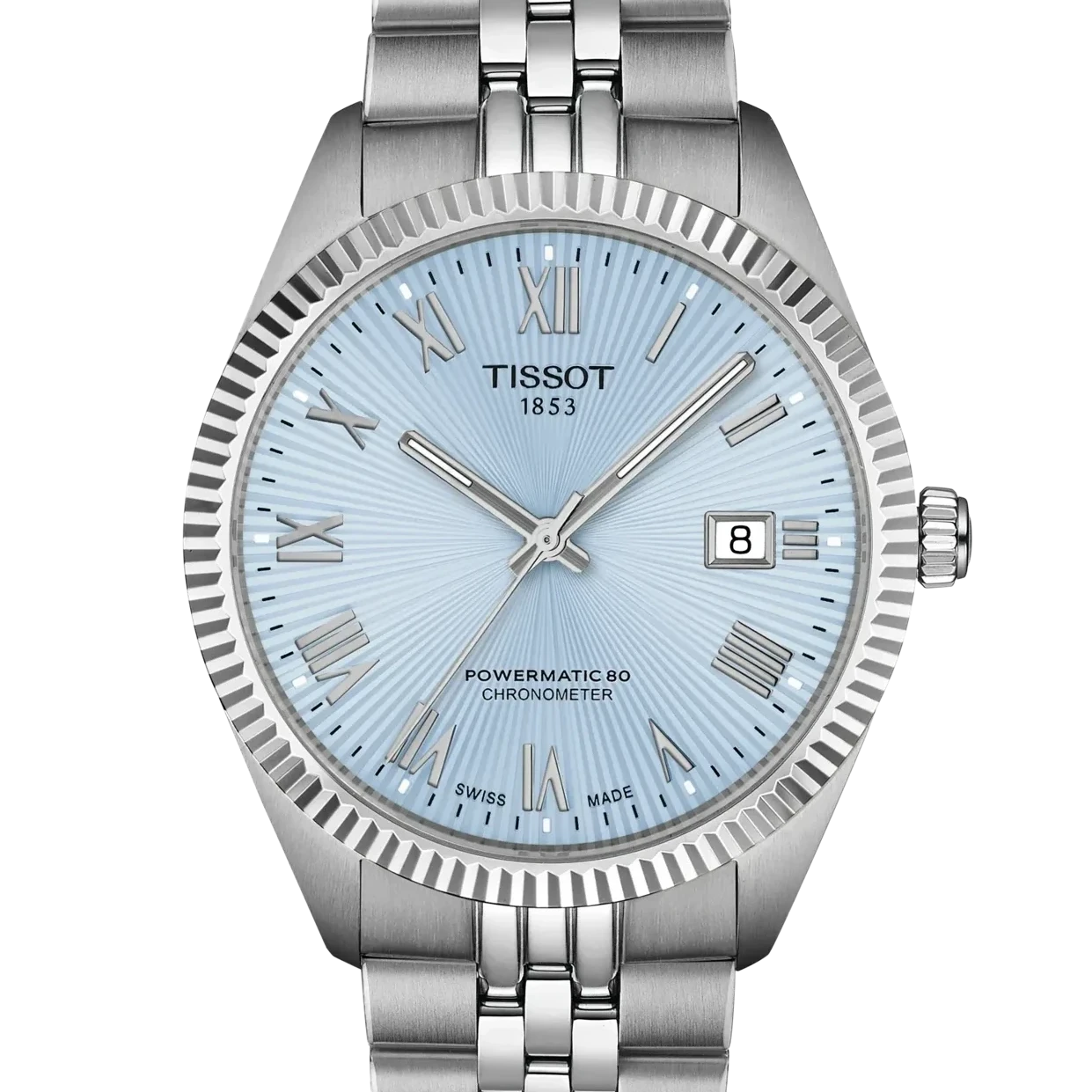 Tissot T156.408.11.353.00 Ballade 39mm Watch with Ice Blue Dial and Automatic Movement