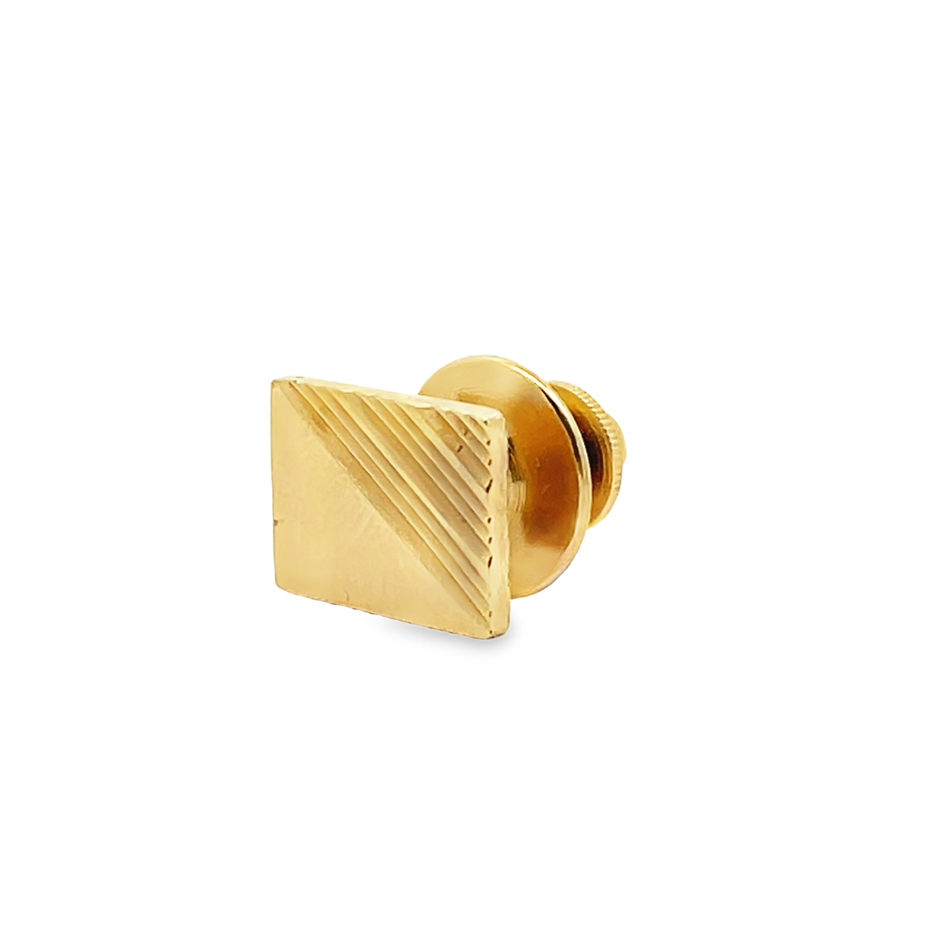 14K Yellow Gold Rectangular Tie Tack