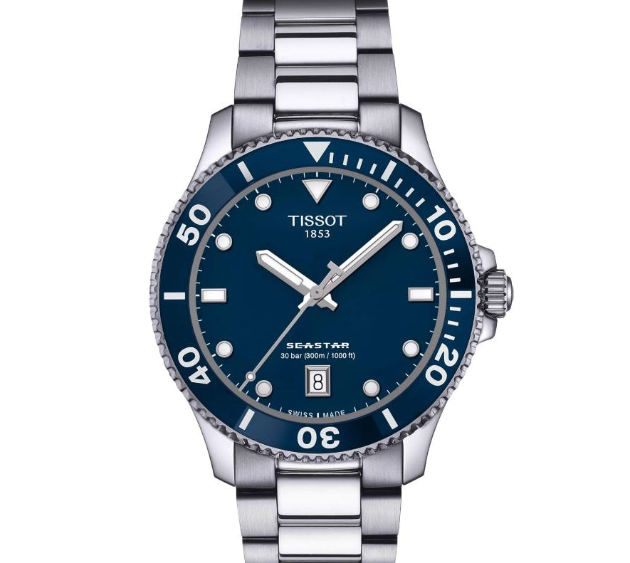 Tissot T120.410.11.041.00 Men's Seastar 1000 40mm Watch with Blue Dial and Swiss Quartz Movement