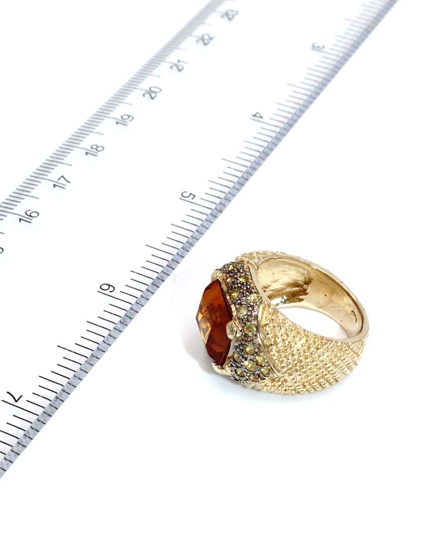 Topaz and Yellow Sapphire Ring in 14k Gold