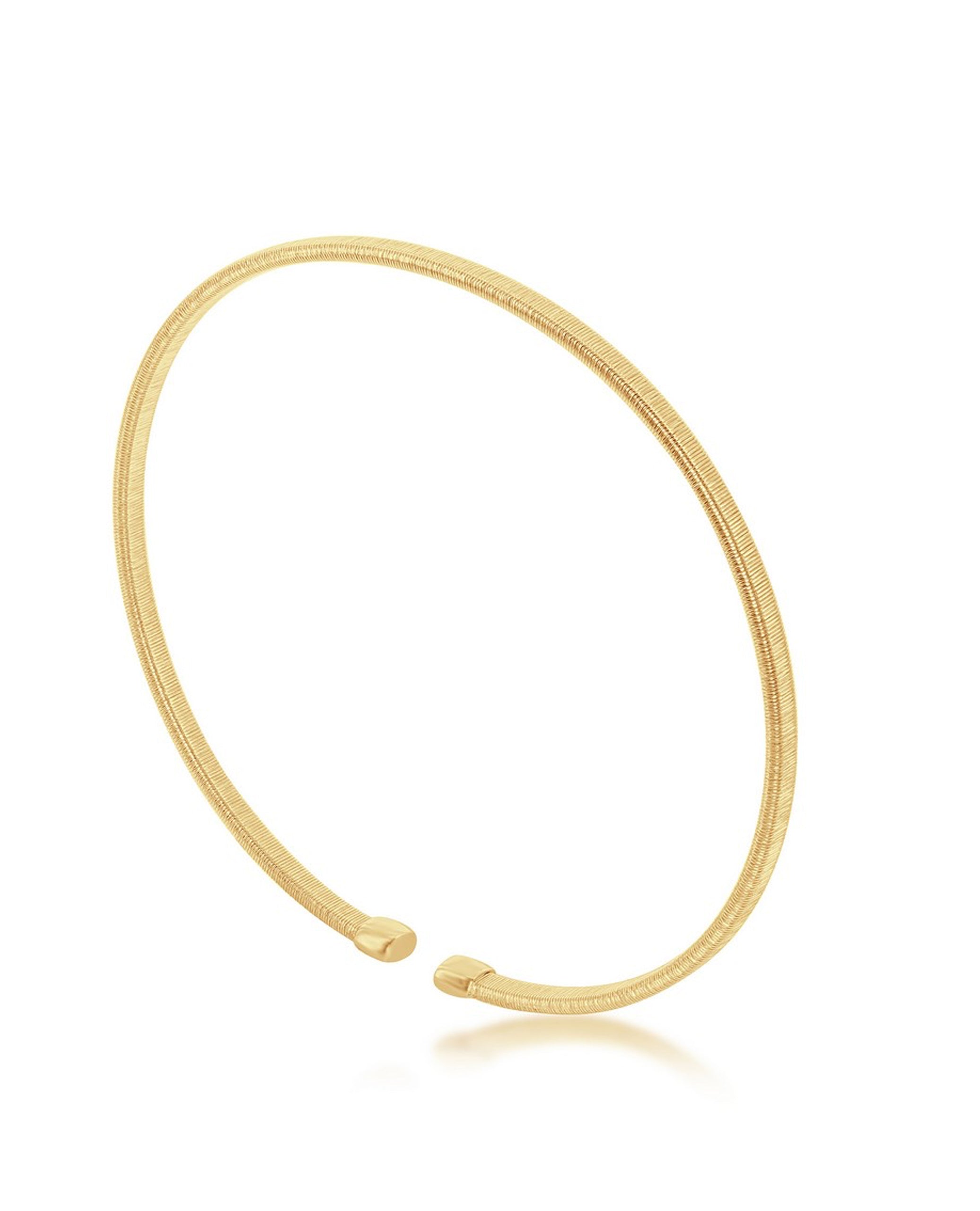 Sterling Silver and Yellow Gold Plated Stackable Bangle Bracelet