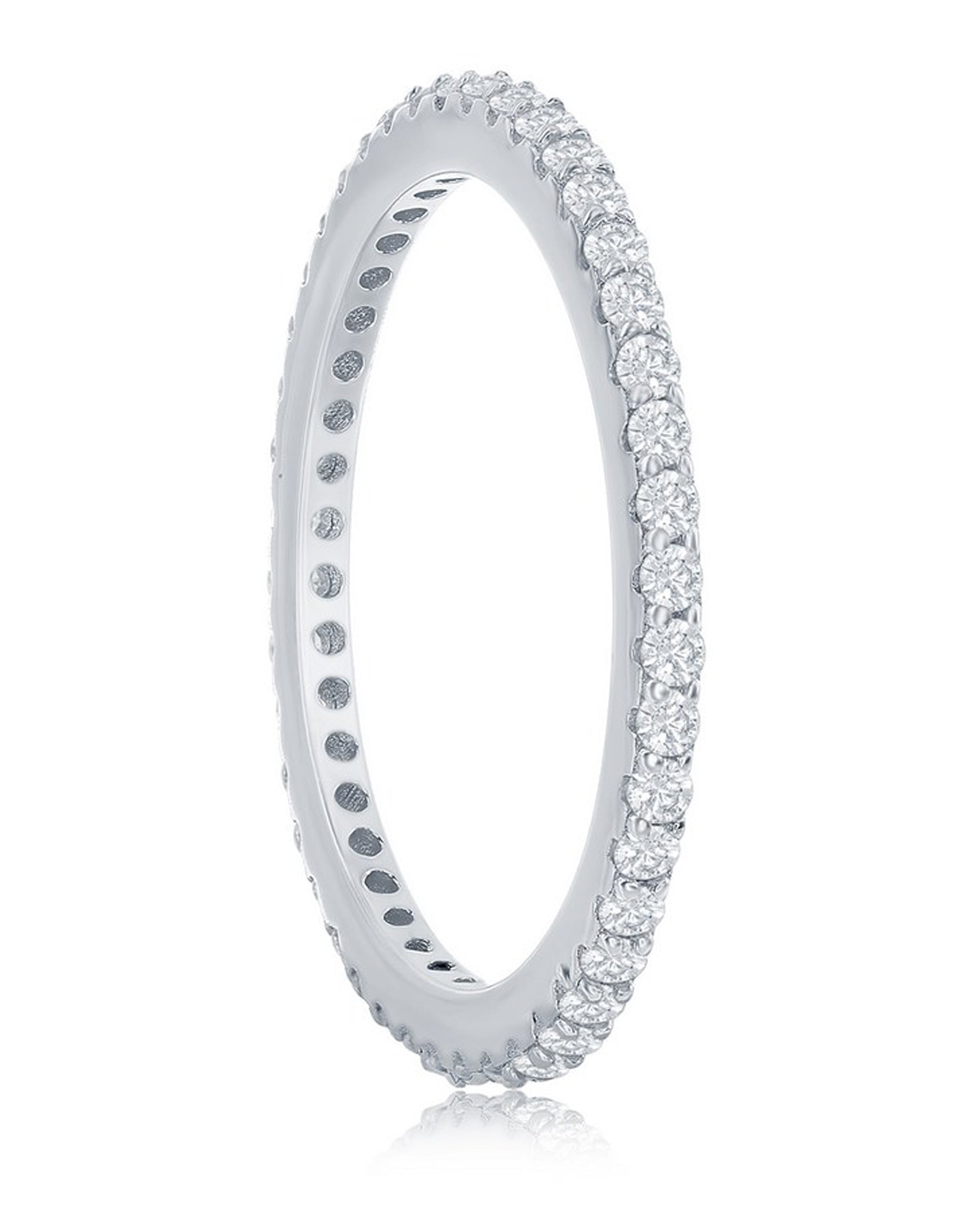 Sterling Silver Cubic Zirconia Eternity Band Ring