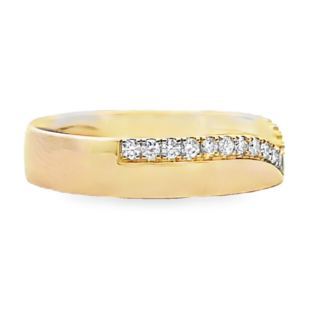 14K Yellow Gold 0.20 Carat Diamond V Band Ring