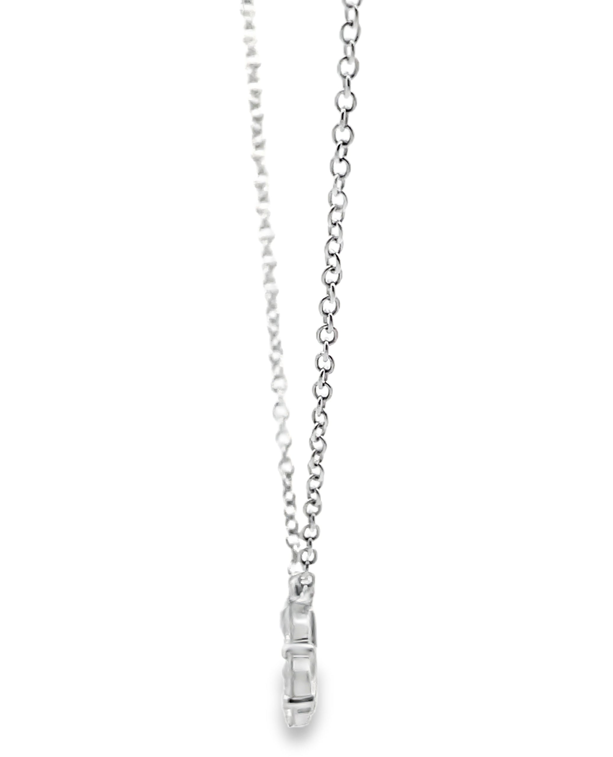 18K White Gold Diamond Cluster Necklace