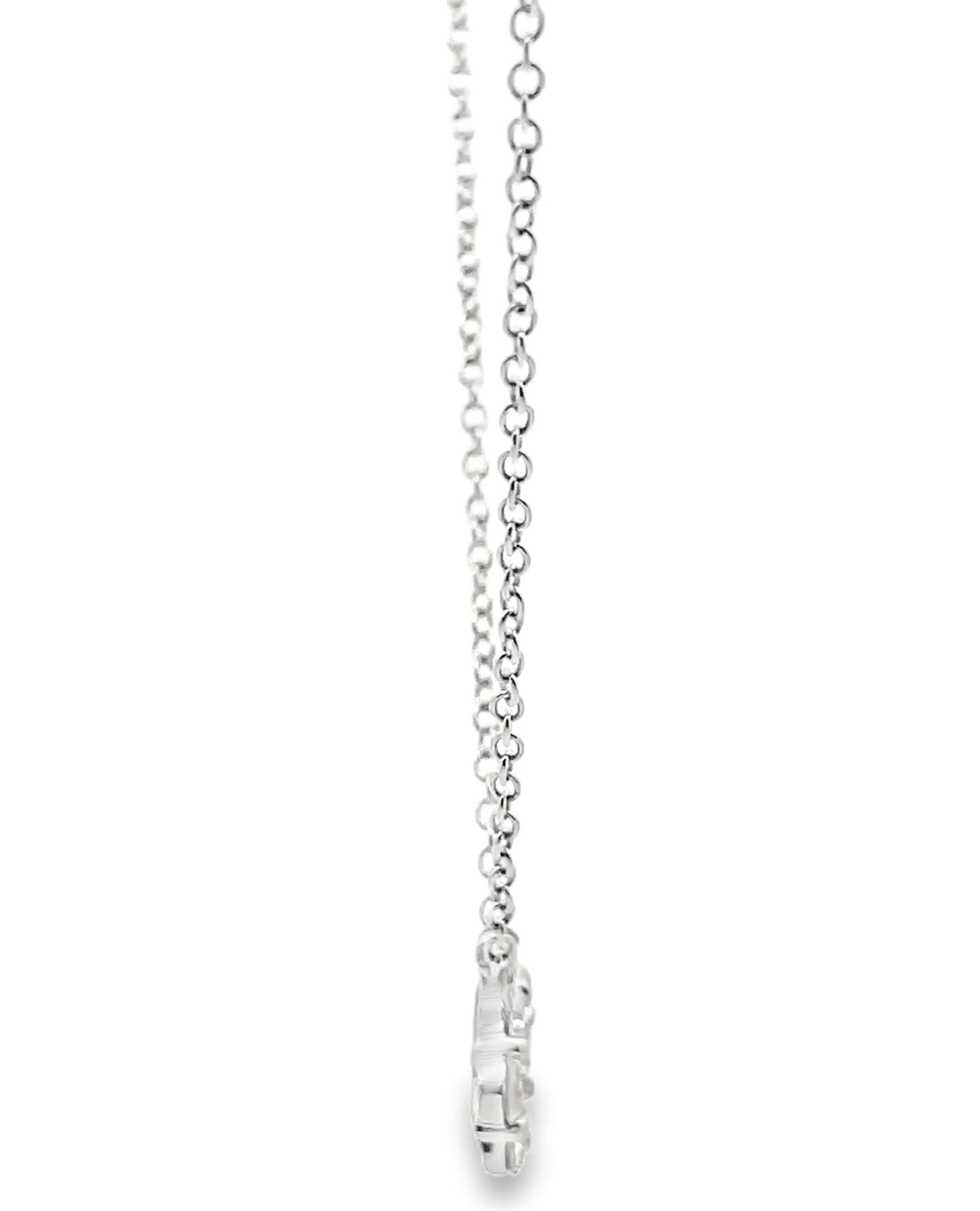 18K White Gold Diamond Cluster Necklace