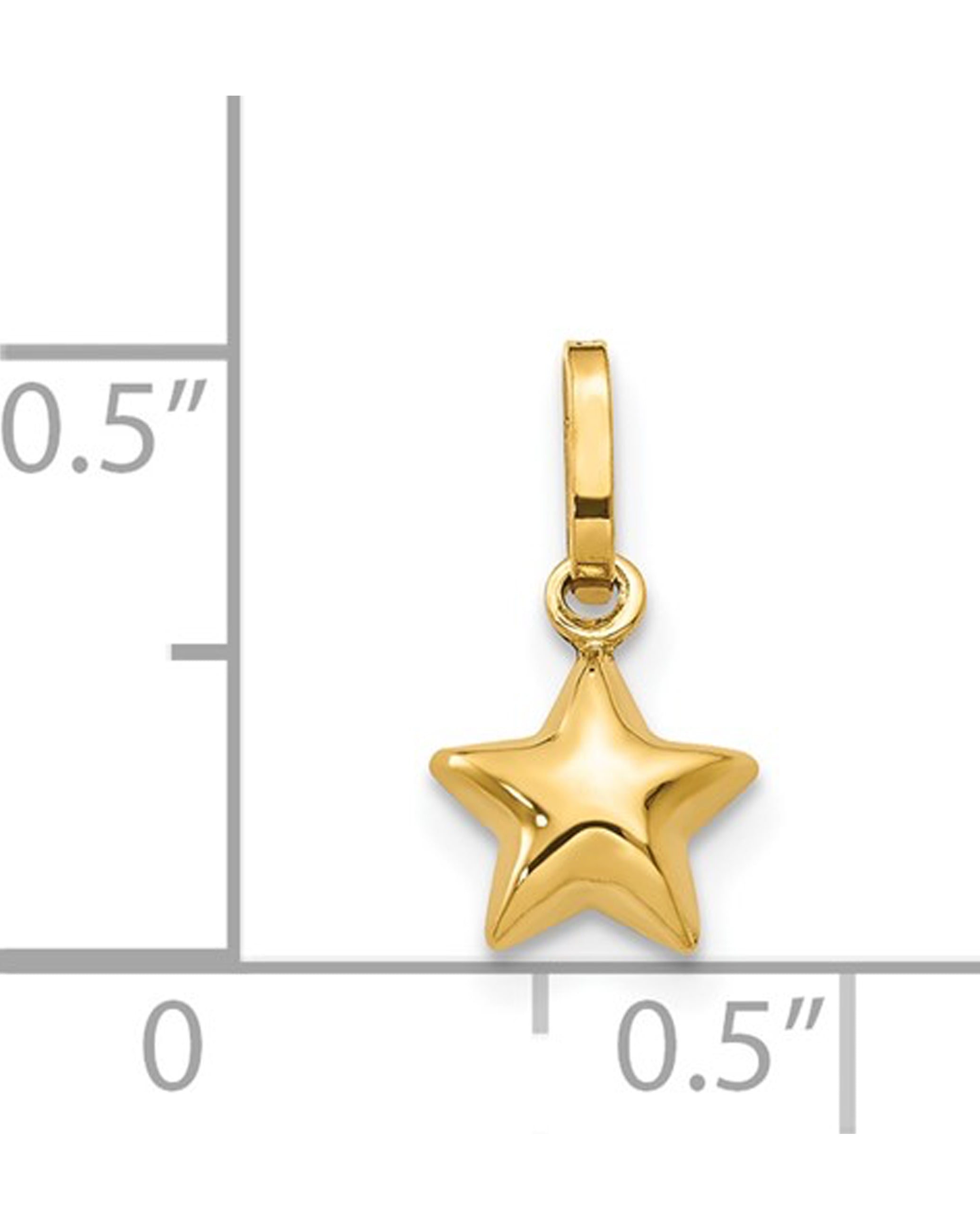 14K 3D Puffed Star Charm