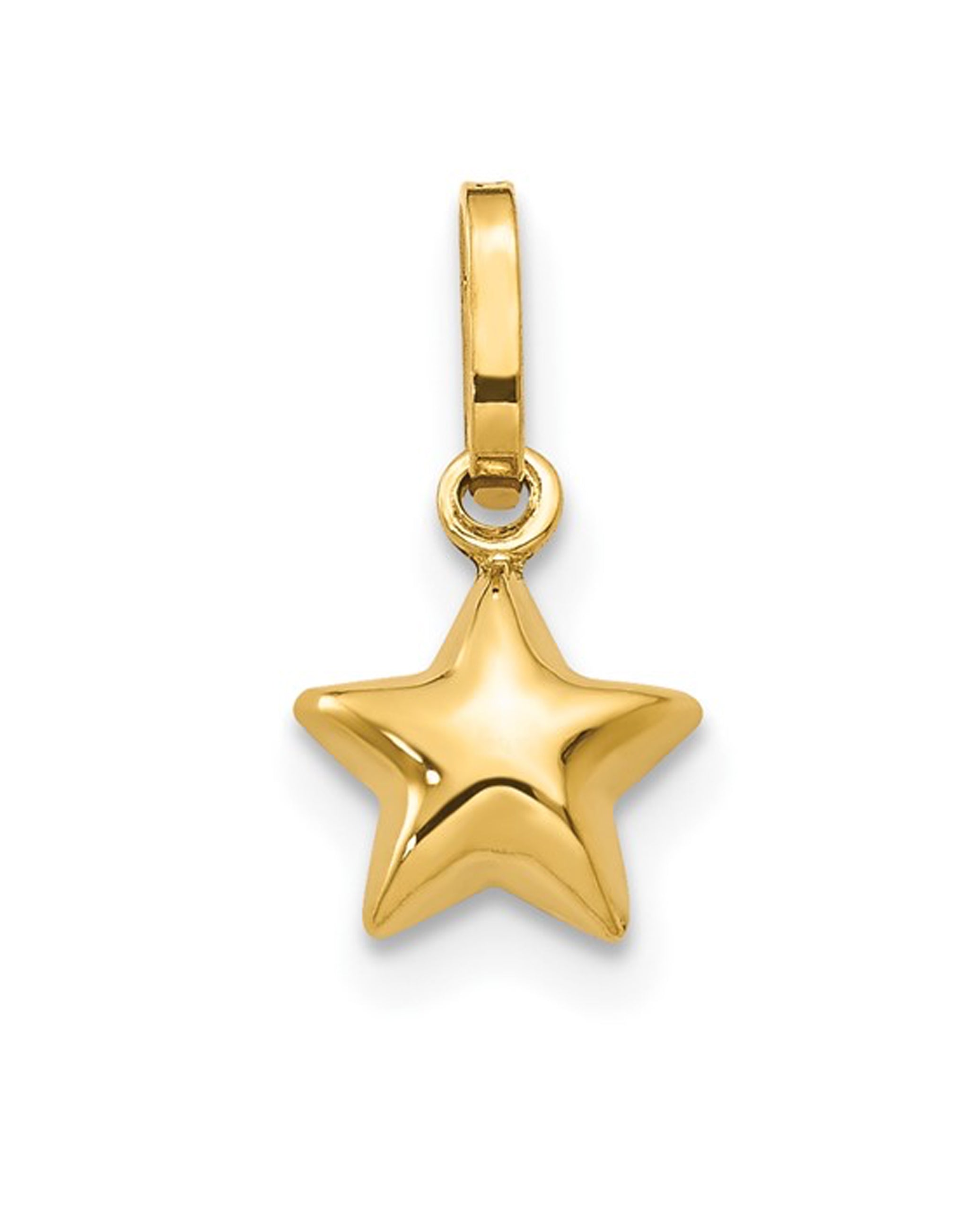 14K 3D Puffed Star Charm