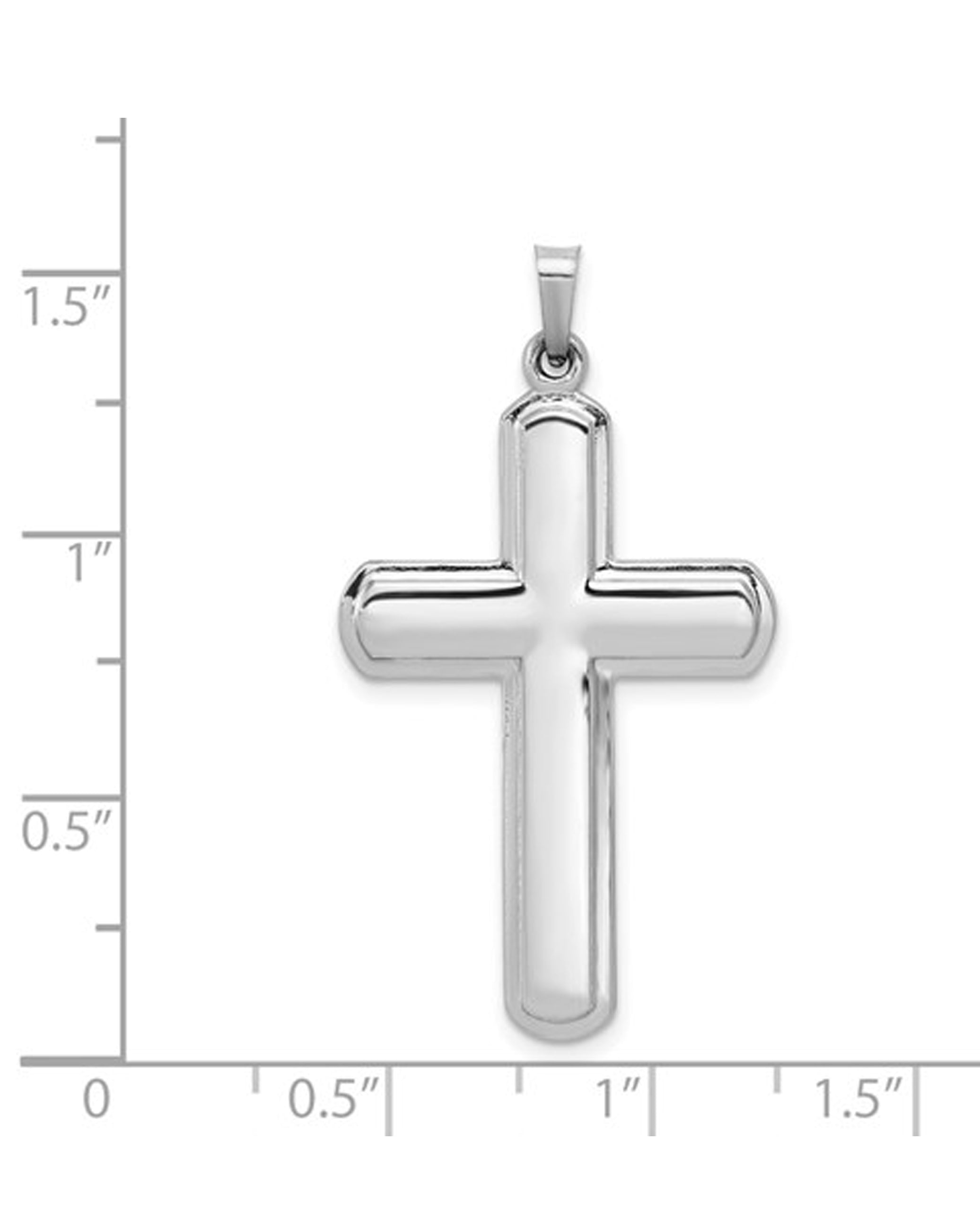 14K White Gold Latin Cross