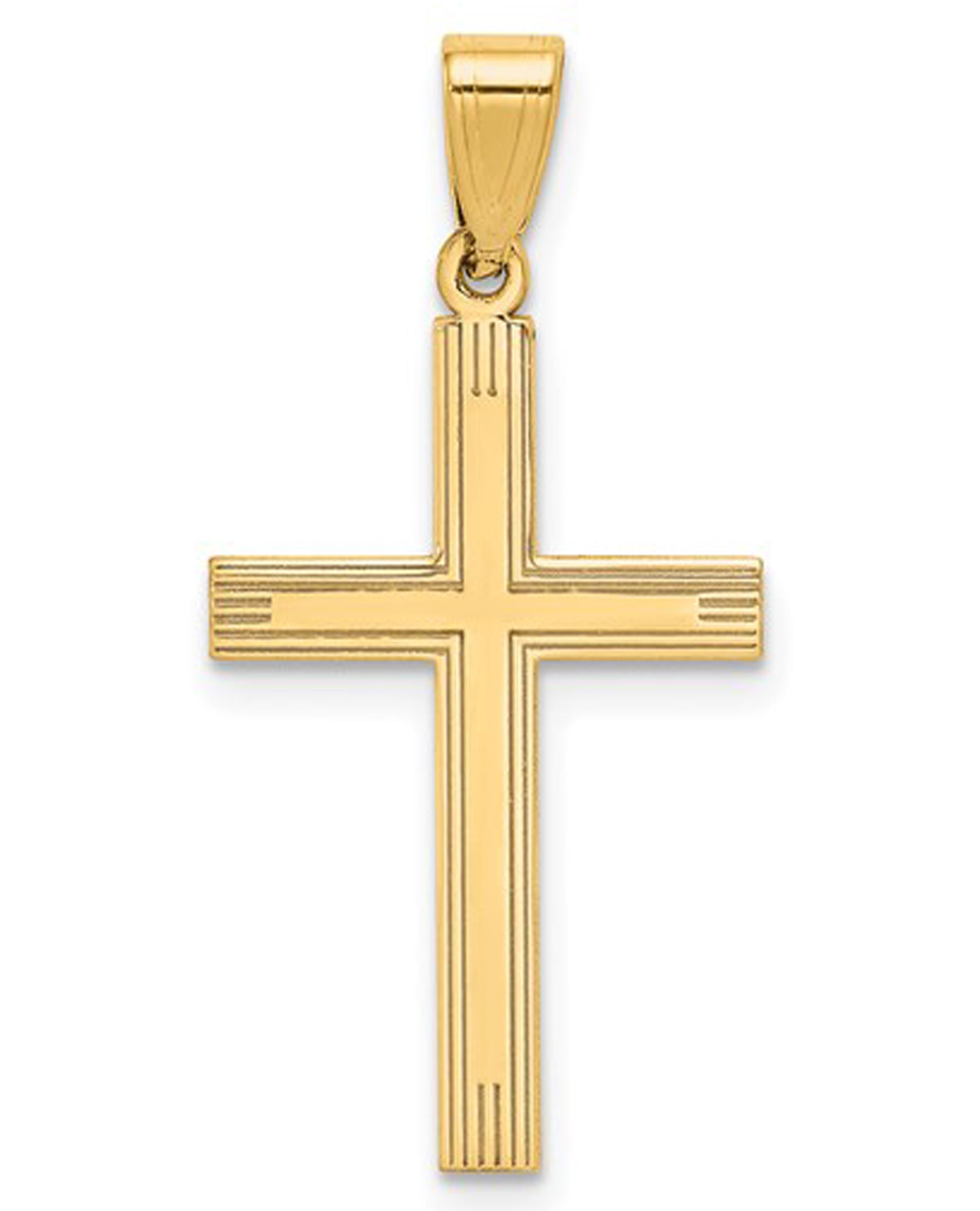 14K Yellow Gold Cross Charm