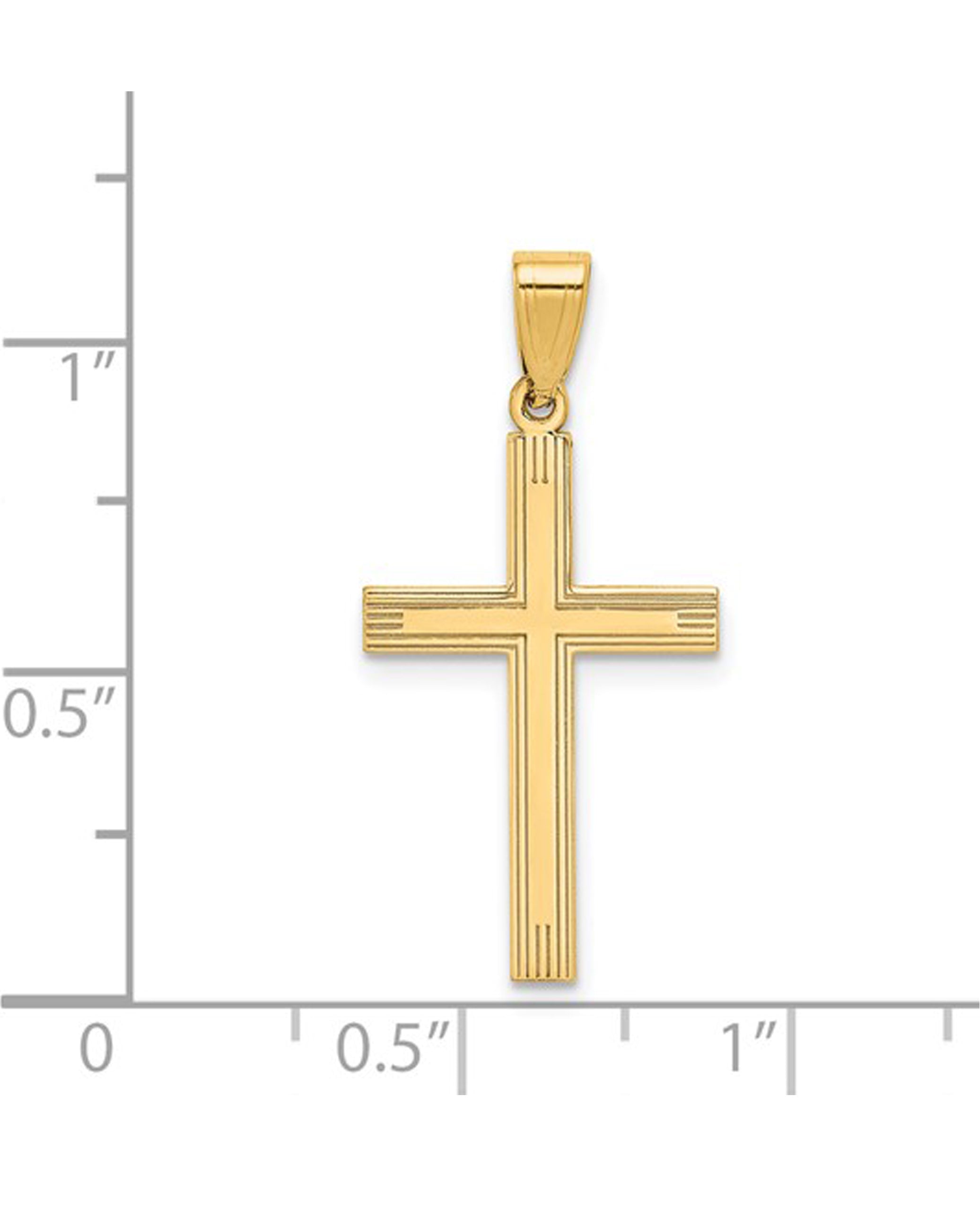 14K Yellow Gold Cross Charm