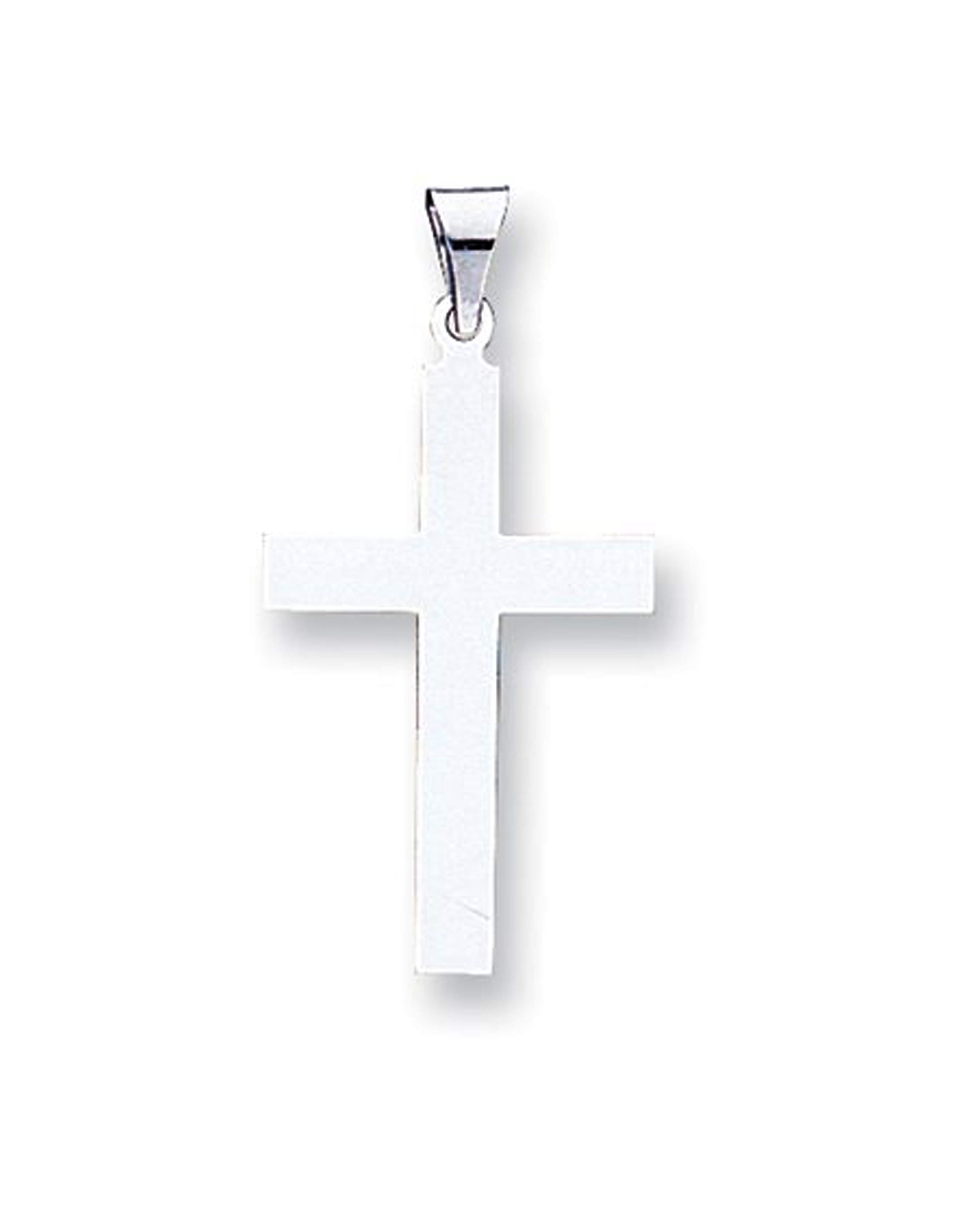 14K White Gold Cross