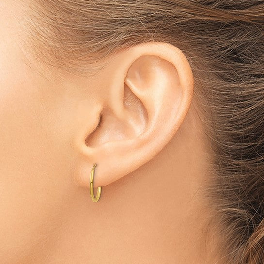 14K Yellow Gold 1.25mm Endless Hoop Earring