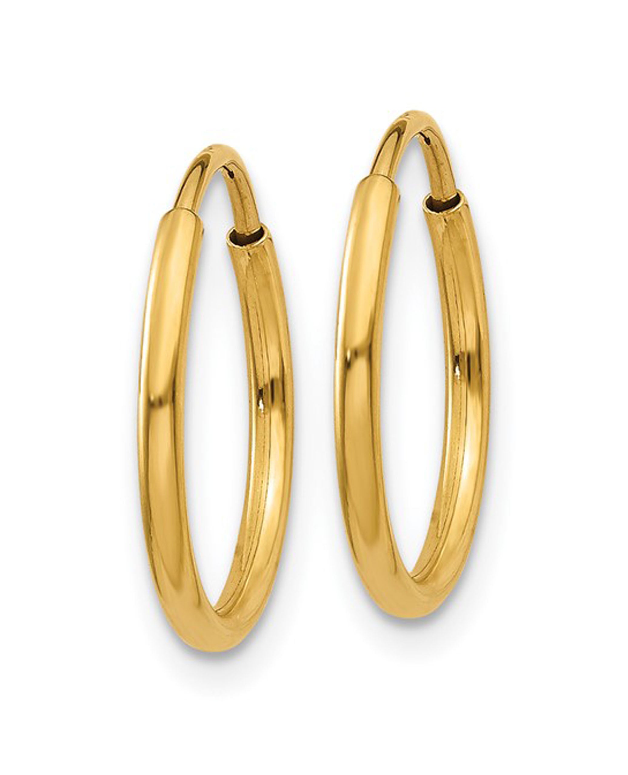 14K Yellow Gold 1.25mm Endless Hoop Earring