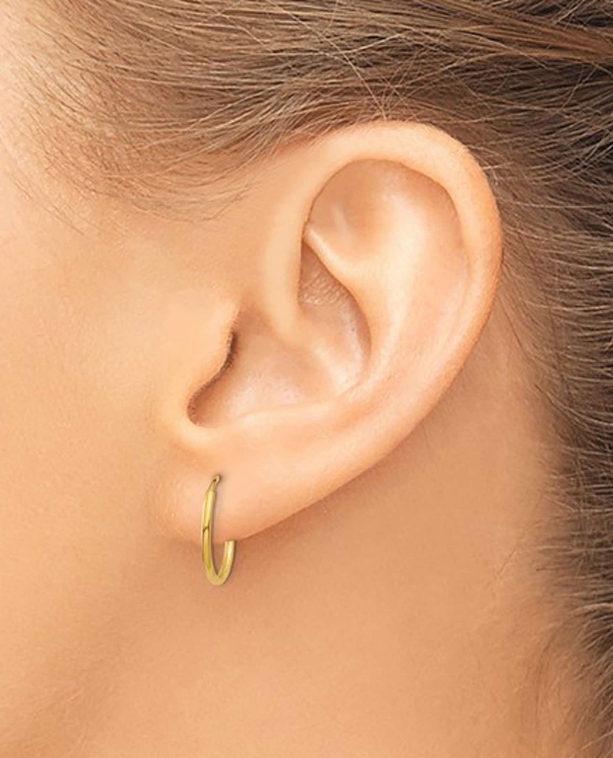 14K Yellow Gold 1.25mm Endless Hoop Earring