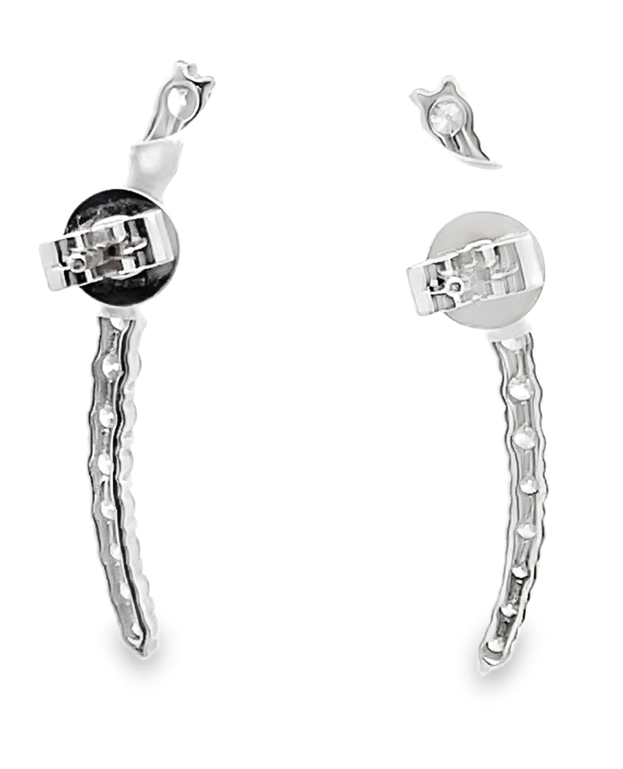 18K White Gold Drop Earrings with Diamonds