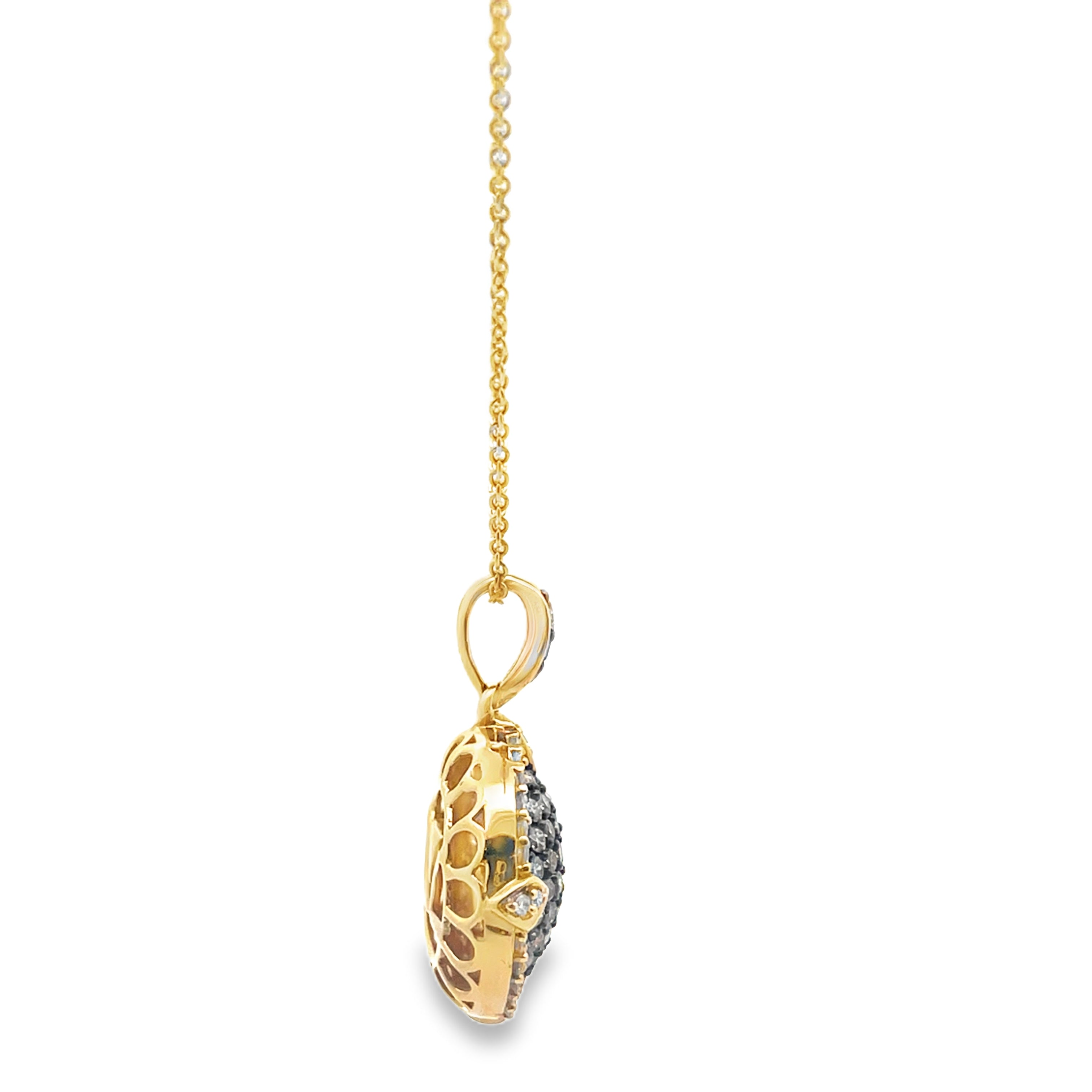Le Vian Chocolate Diamond Circle Pendant Necklace in 14K Yellow Gold