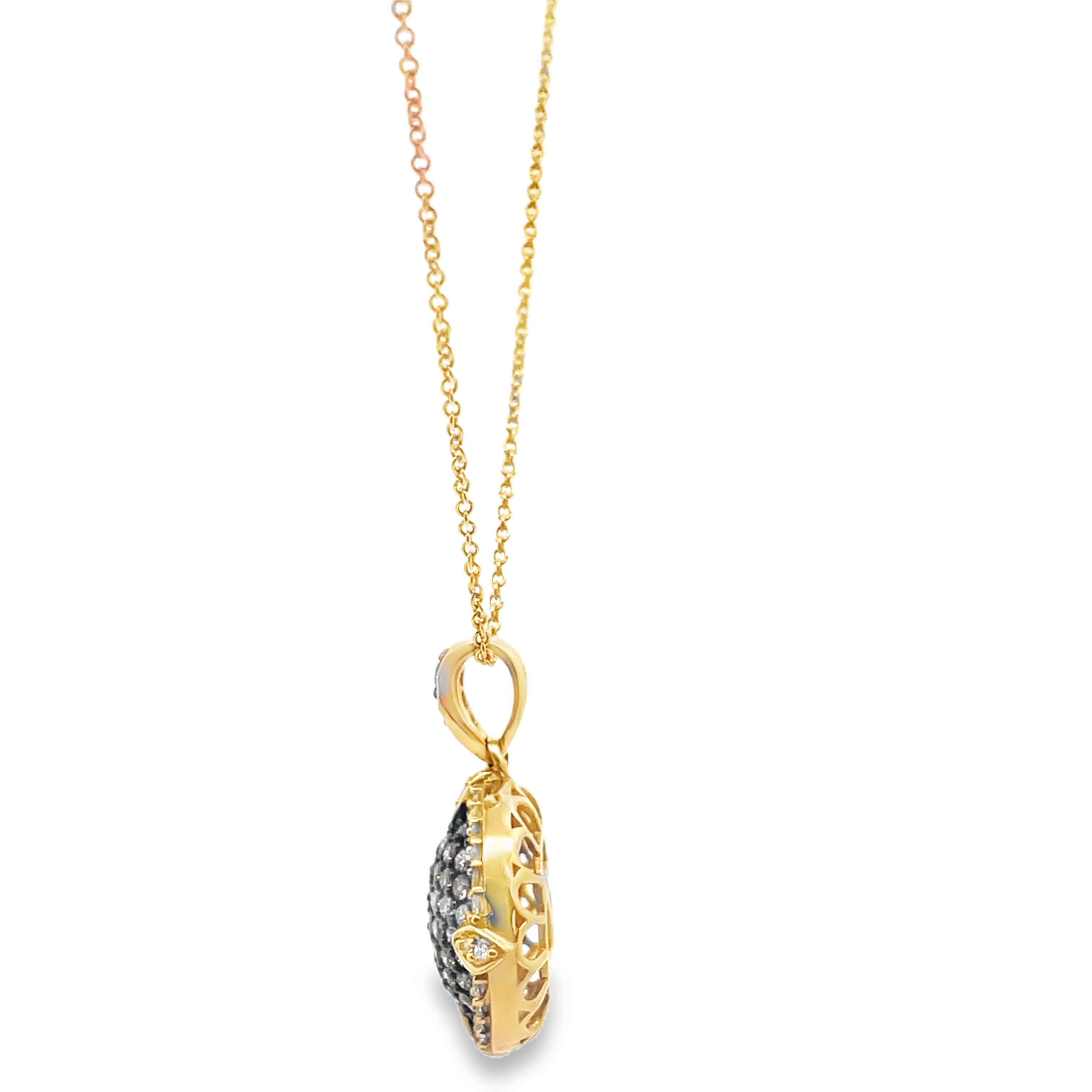 Le Vian Chocolate Diamond Circle Pendant Necklace in 14K Yellow Gold