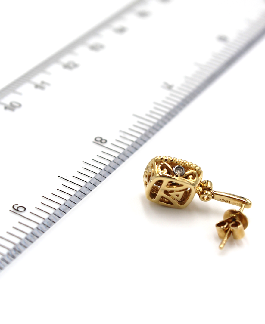 Le Vian 14K Yellow Gold Chocolate Diamond Square Shaped Drop Dangling Earrings