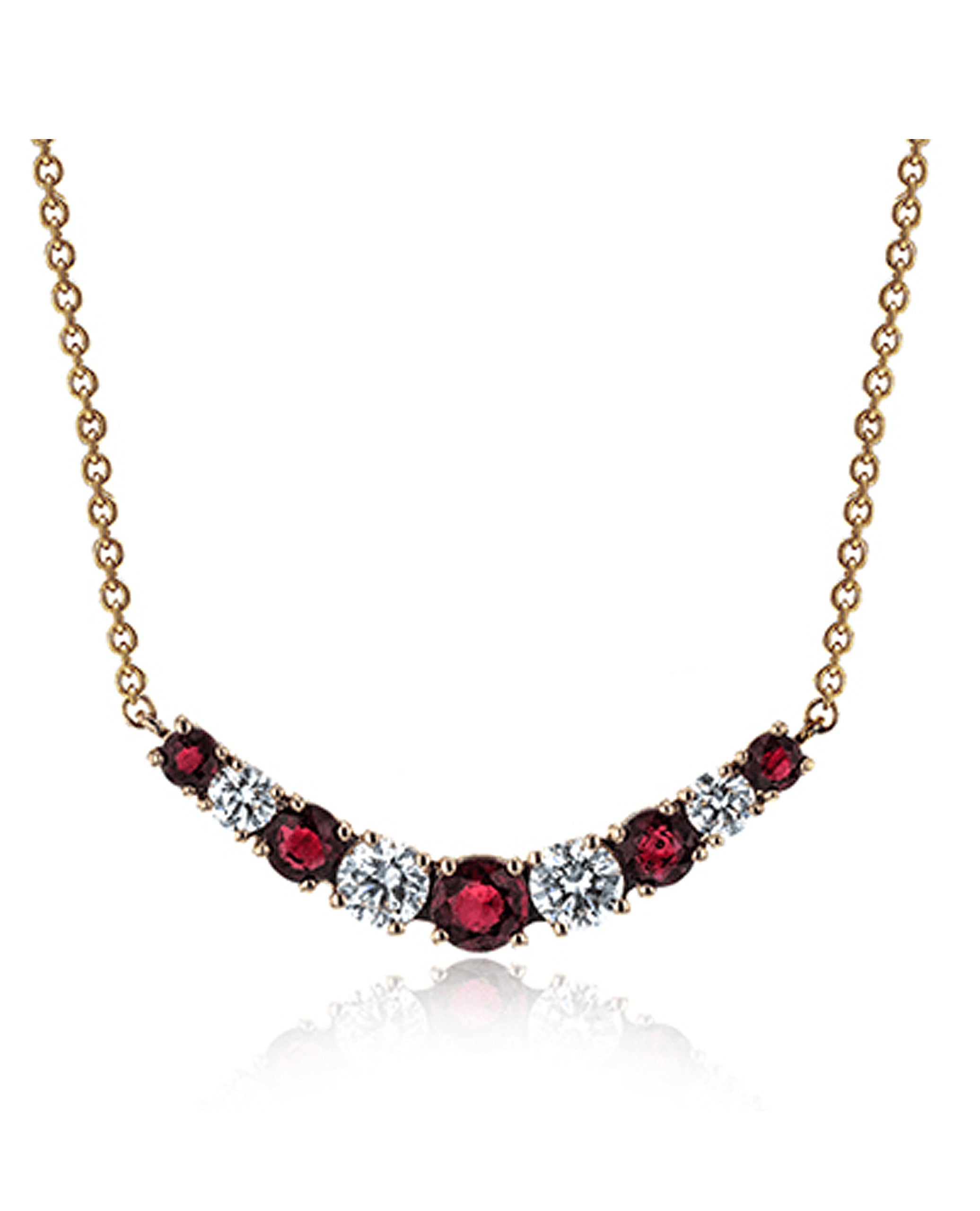 Zeghani ZP953-R Diamond Ruby Necklace
