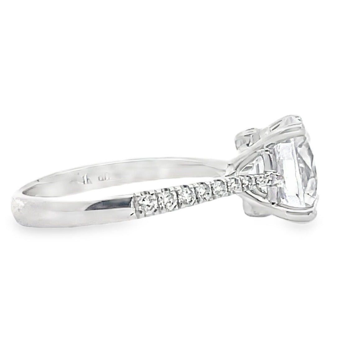 Zeghani ZR750 Solitaire Engagement Ring Setting for 9 Millimeter Round Stone