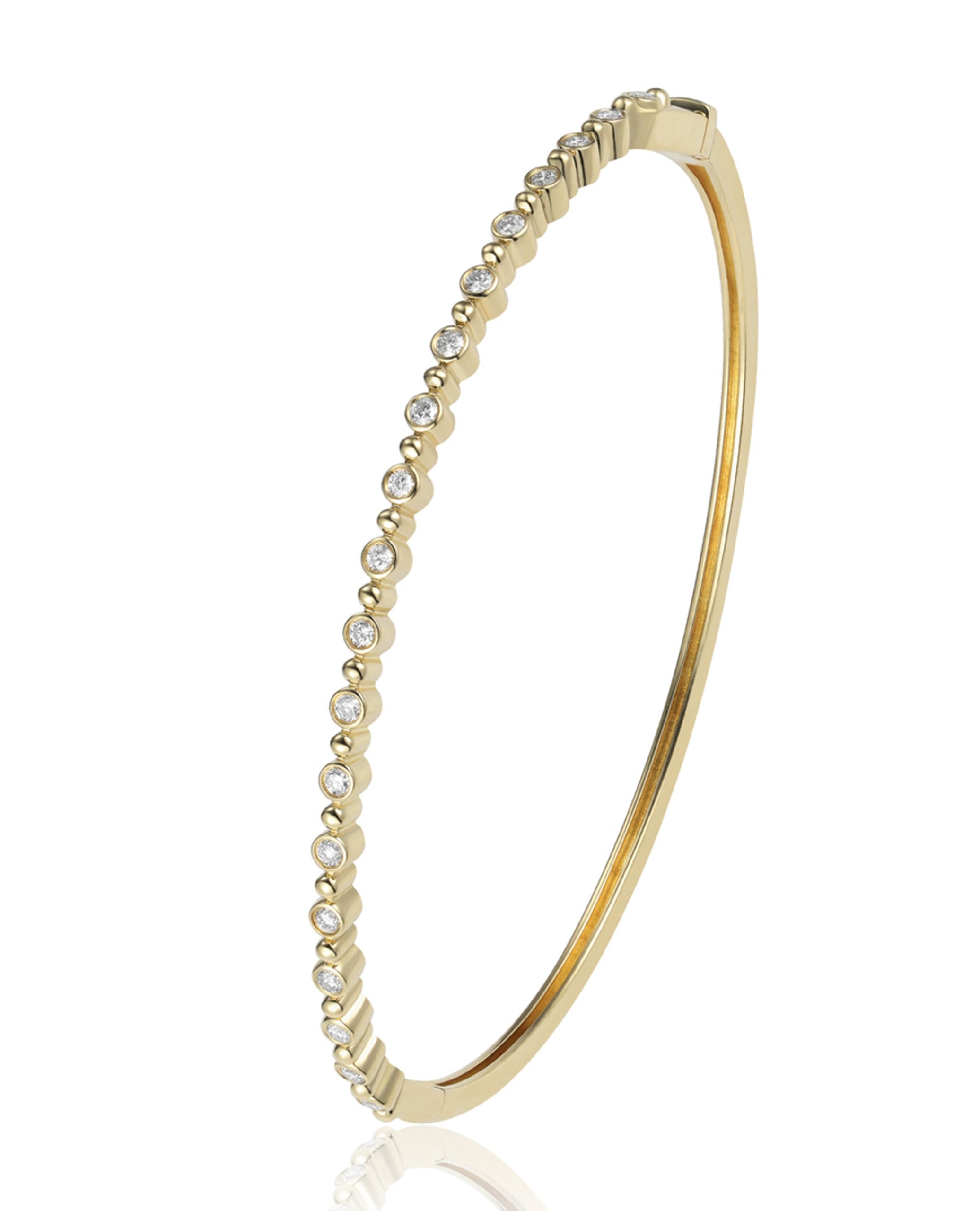14K Yellow Gold Diamond Bangle Bracelet