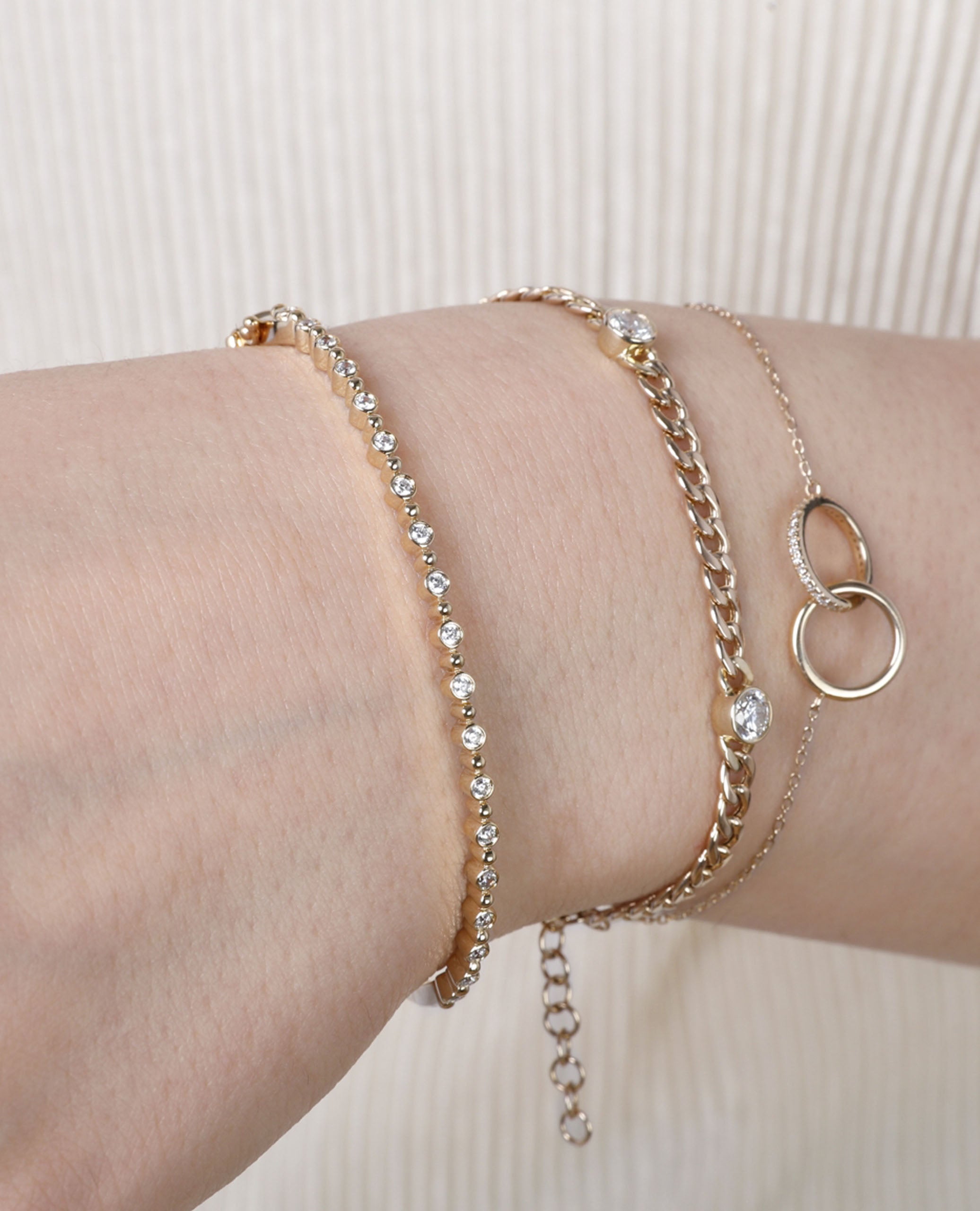 14K Yellow Gold Diamond Bangle Bracelet