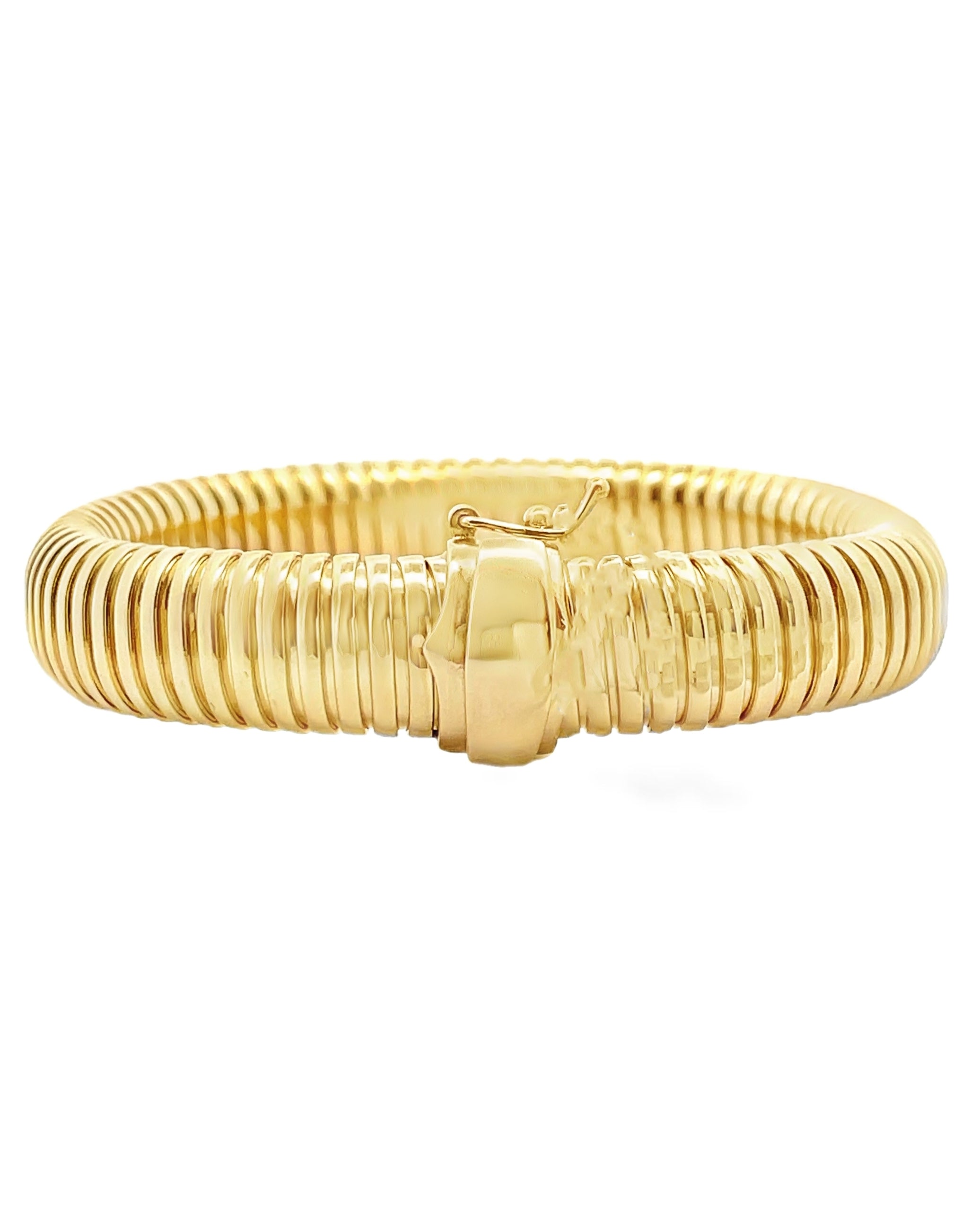 Marcello Pane Sterling Silver Bangle Bracelet with 18K Yellow Gold Overlay