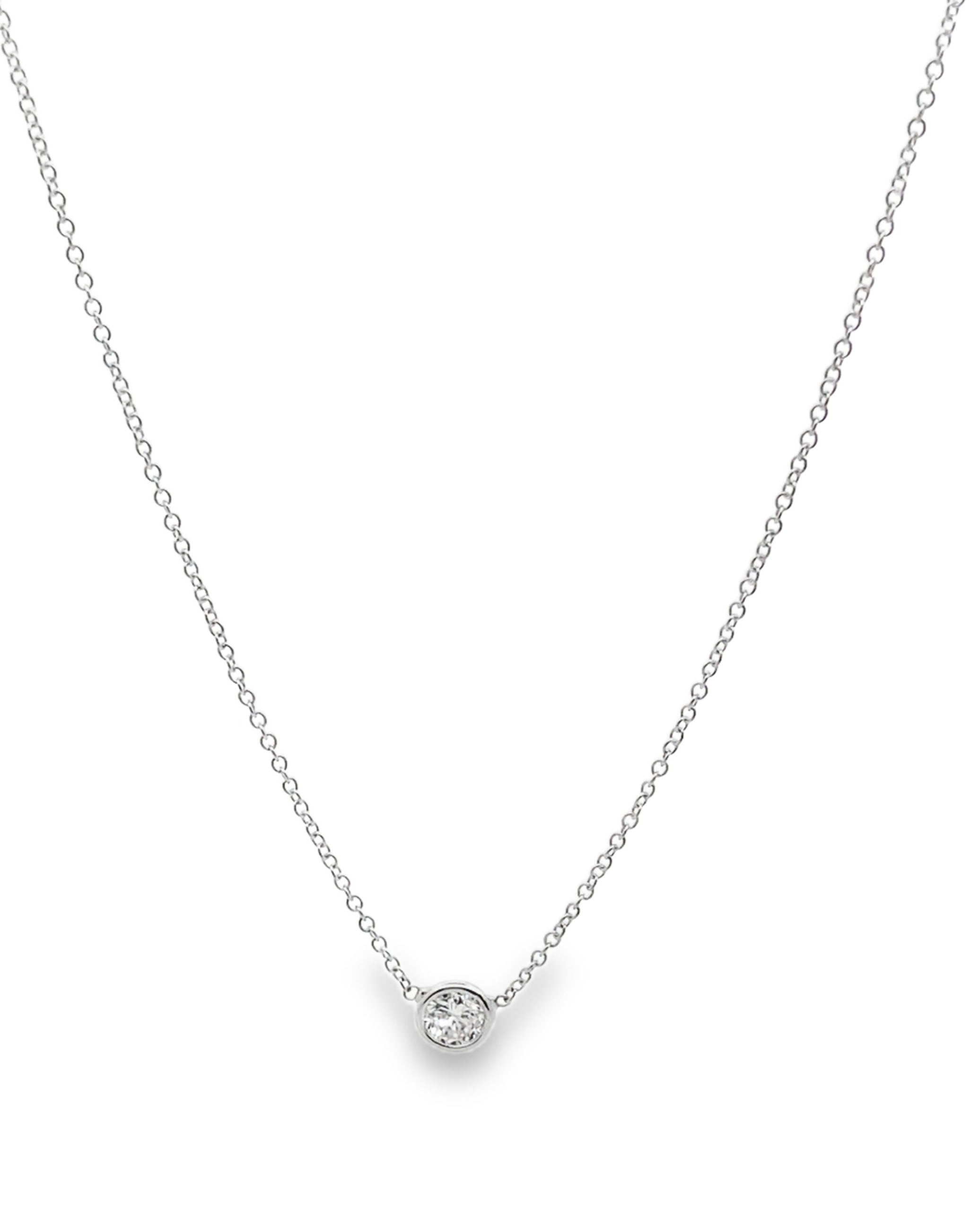 14K White Gold Diamond Dot Necklace