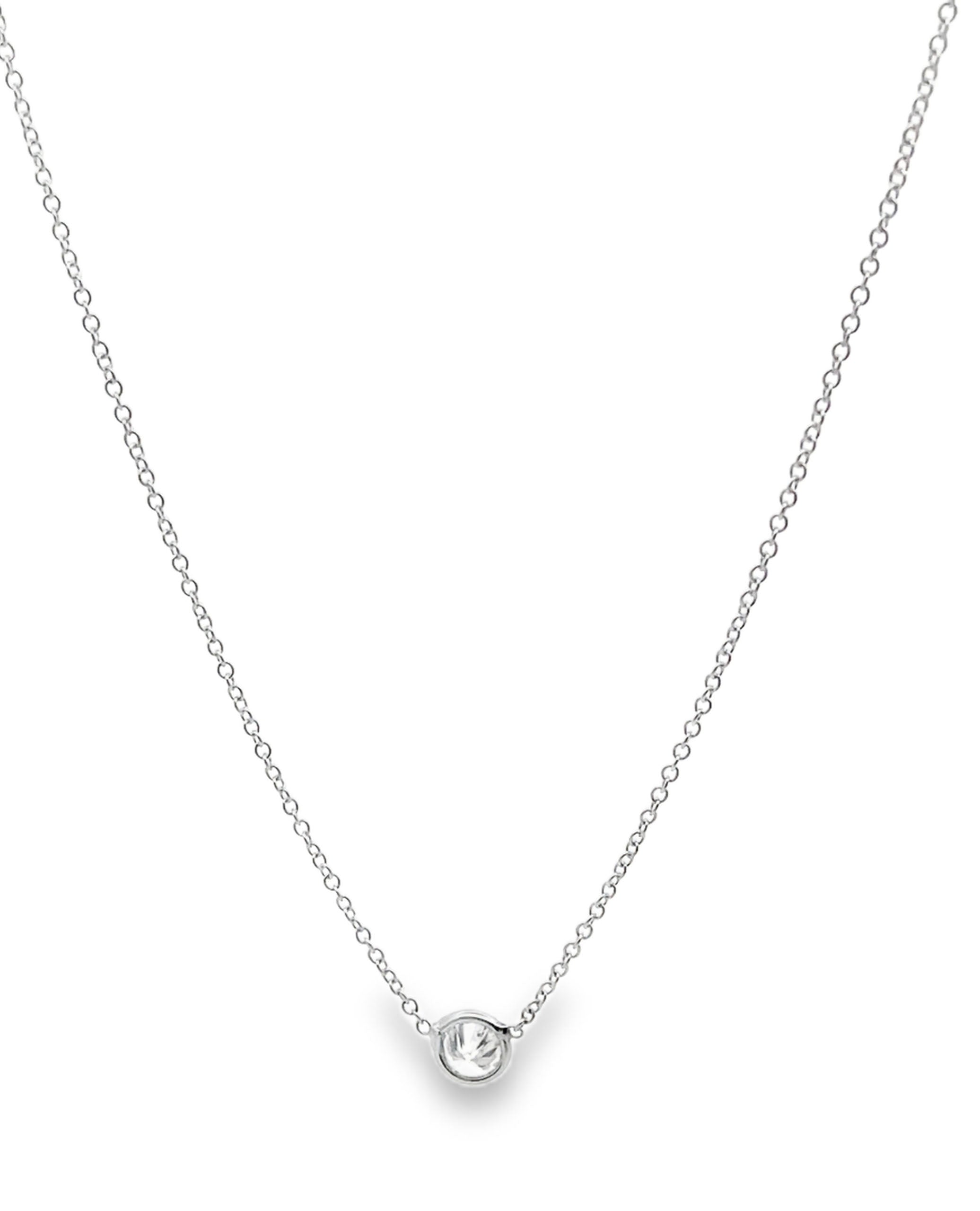 14K White Gold Diamond Dot Necklace