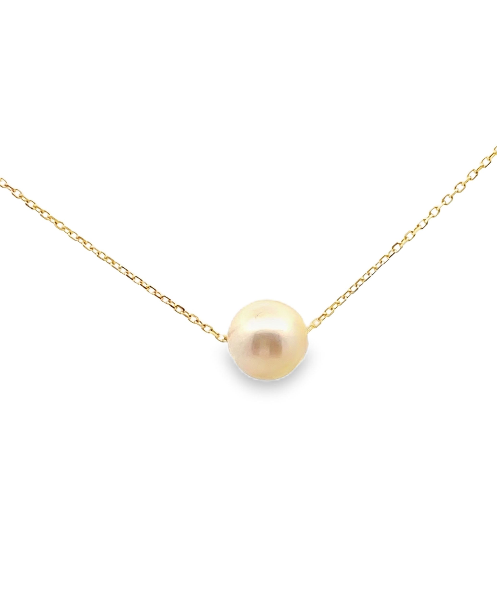 14K Yellow Gold Necklace with Cultured Pearl