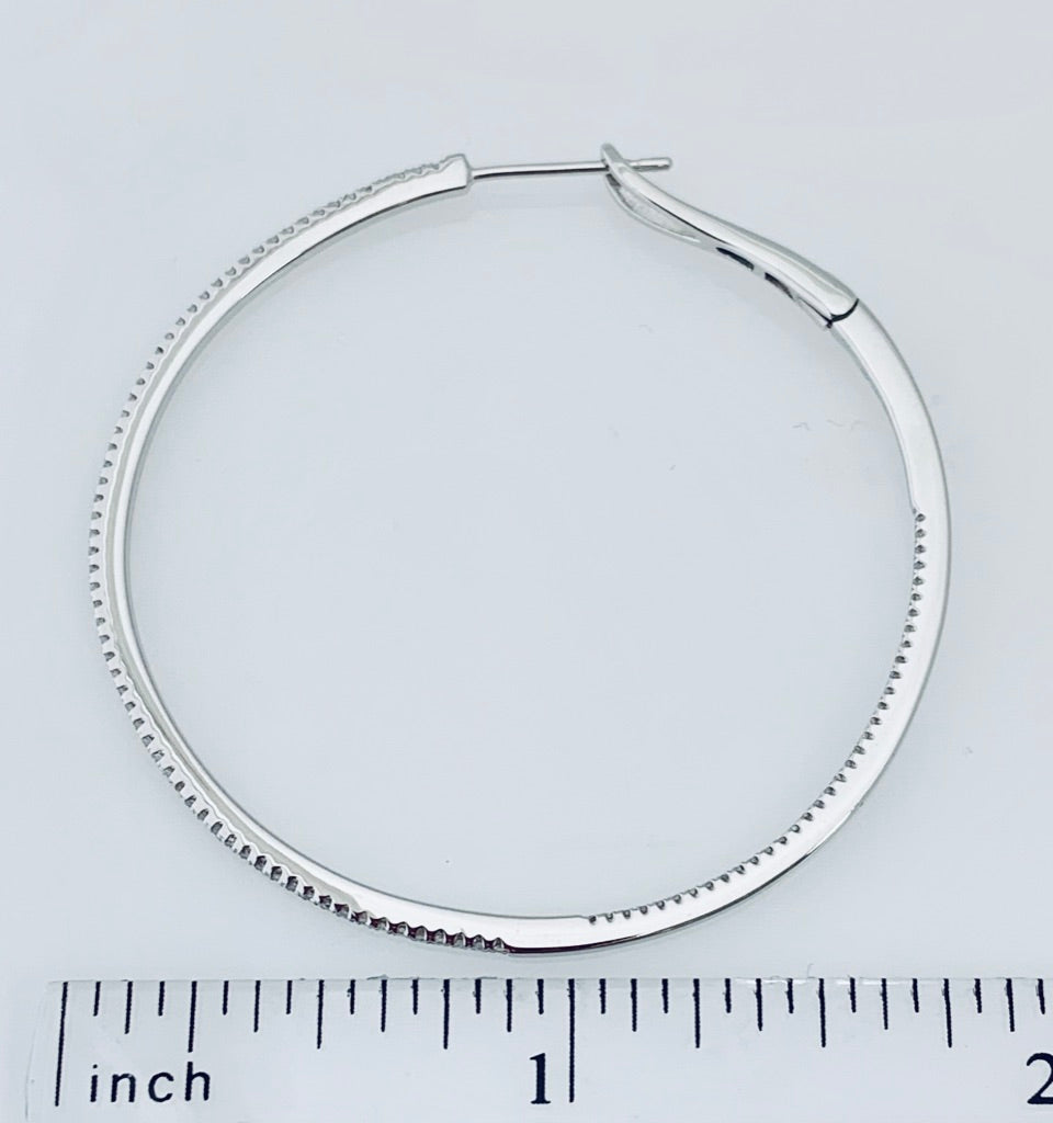 14K Diamond Hoop Earrings 0.50 Carats