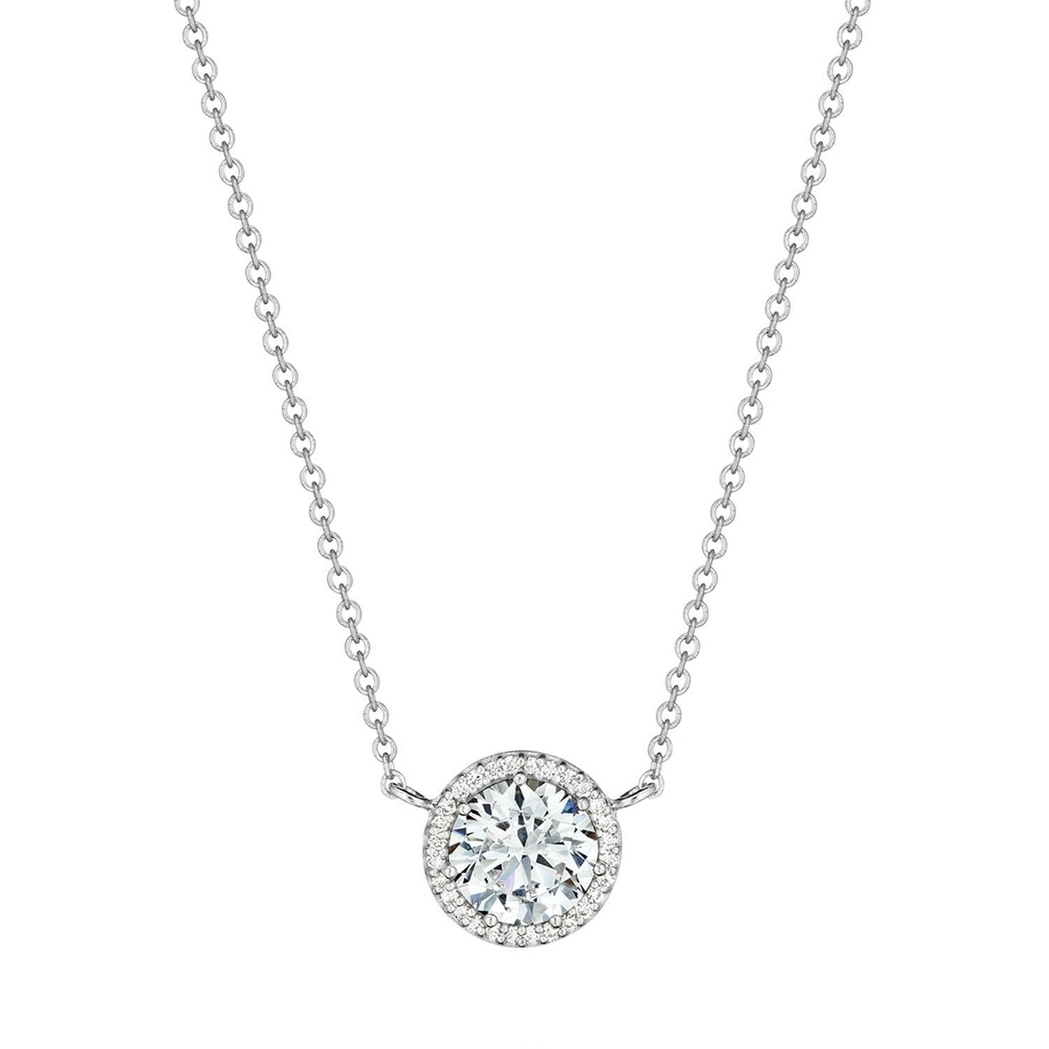 Tacori 18K White Gold Necklace Setting with 0.11 Carat Round Diamonds